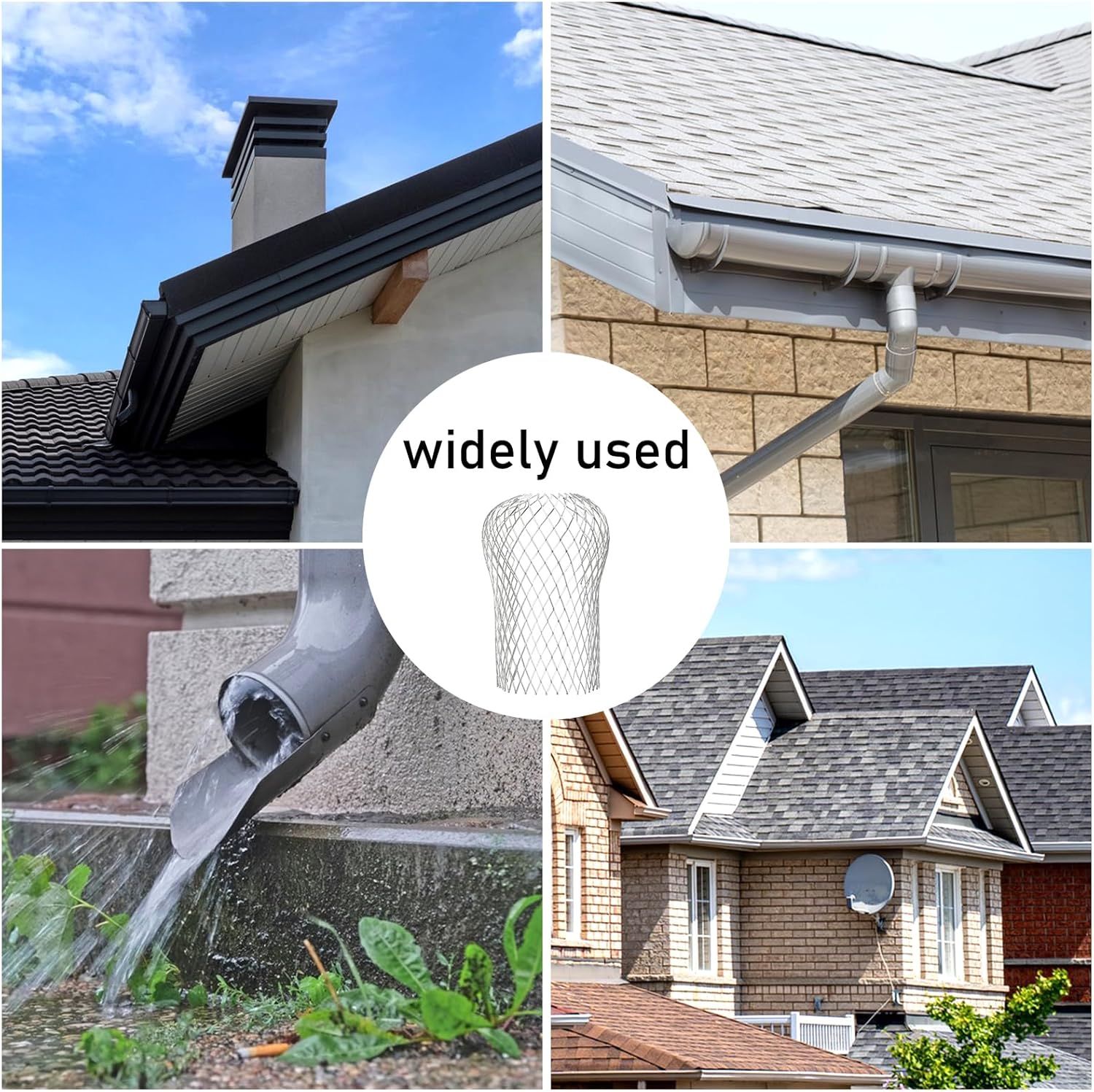 CONLI 8 Pack Gutter Guard, 3.5 Inch Expandable Aluminum Downspout Filter, Leaf Guards for Gutters, Gutter Downpipe Guard for Preventing Blockage from Leaves, Debris - Image 6