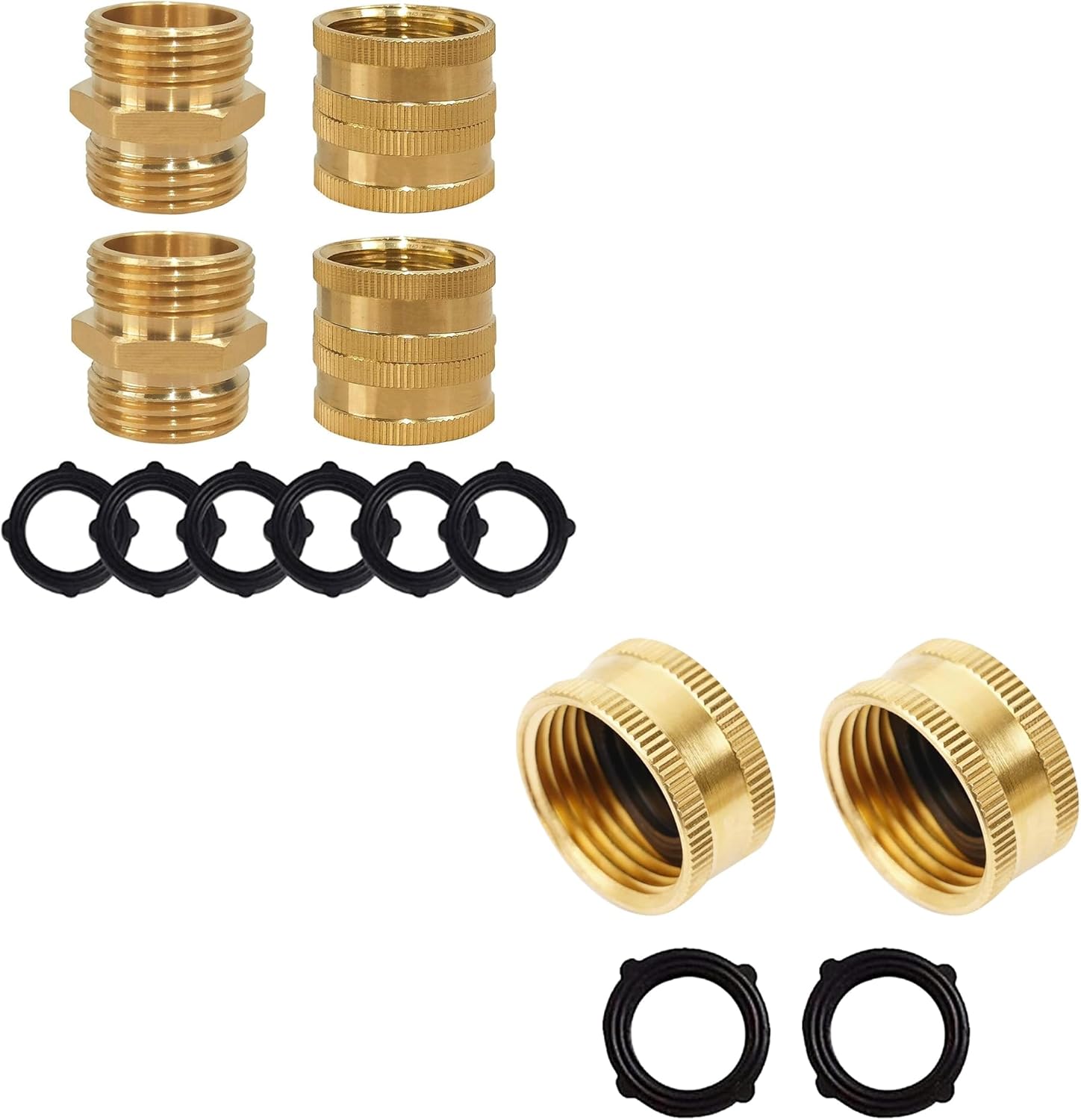 Garden Hose Adapter + Brass Garden Hose End Caps - Image 1