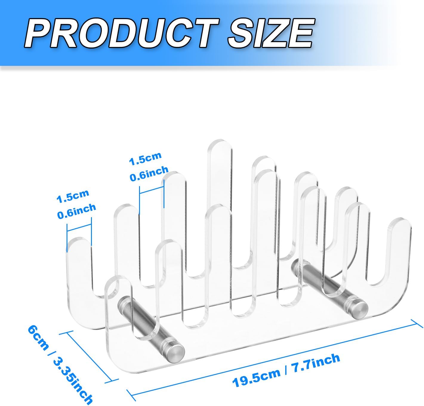 Clear Acrylic Coaster Holder, 6 Grids Anti Slip Coaster Organizer Perfect for Square or Round Coaster Sets, Hold 6 Coasters (Holder Only) - Image 1