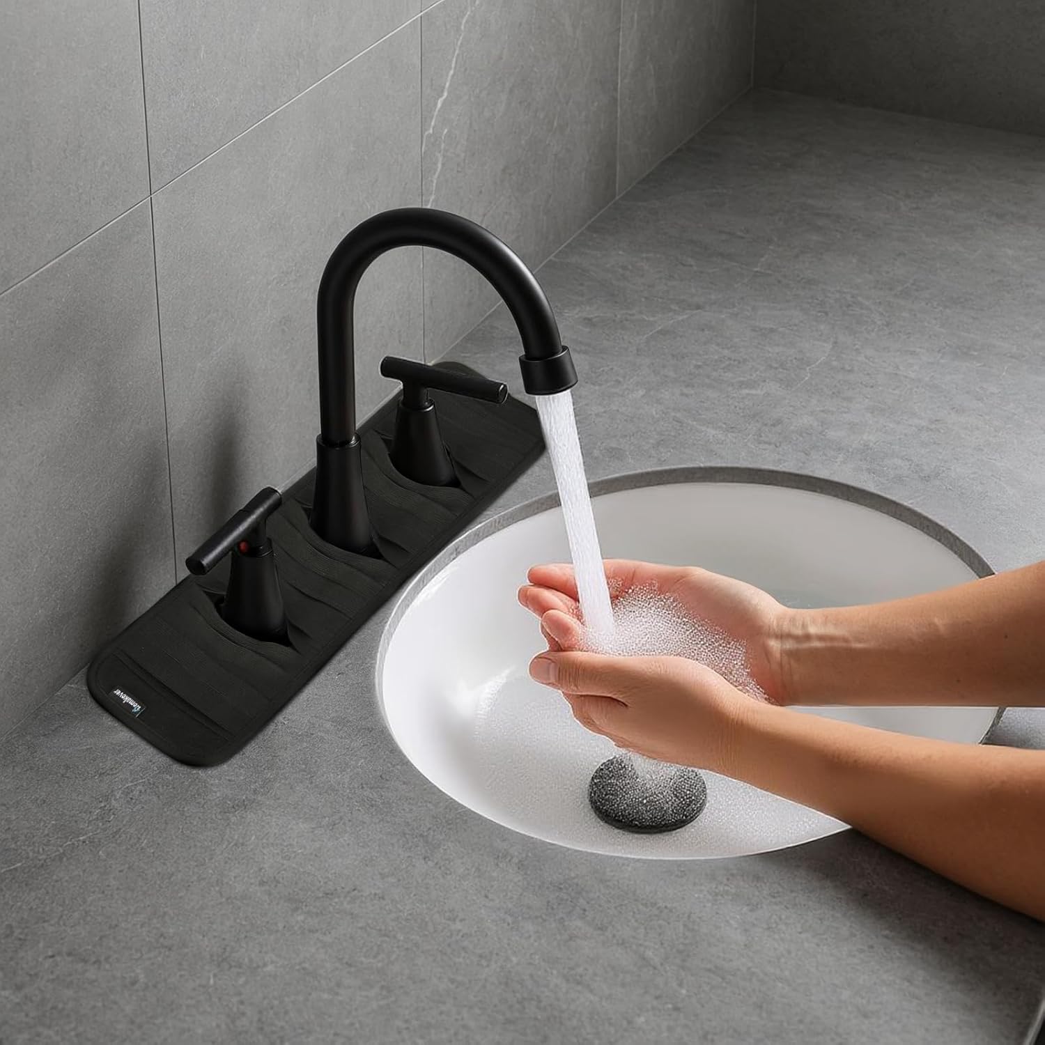 Faucet Mat for Bathroom Sink - Easy to Clean, Anti-Slip Splash Guard with Fast Drying Properties - Protective Sink Tray Ideal for Stone Sinks in Bathroom & Kitchen - Image 6