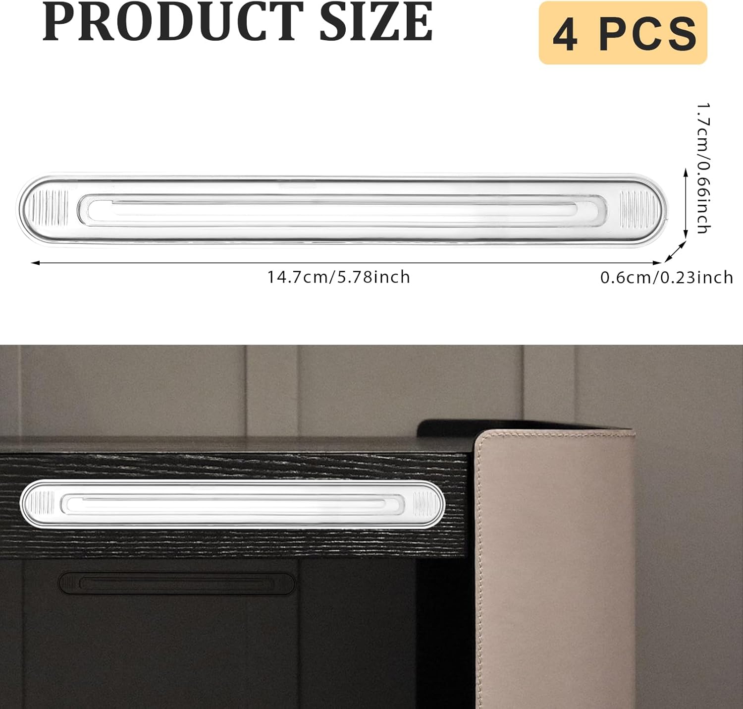 4 PCS Wall Bumper Guards Clear Furniture Bumpers Silicone Rubber Wall Protector from Chair Back Rail Self Adhesive Strip Silicone Material Clear Cabinet Door Bumpers for Door Knobs Washer Shower Door - Image 1
