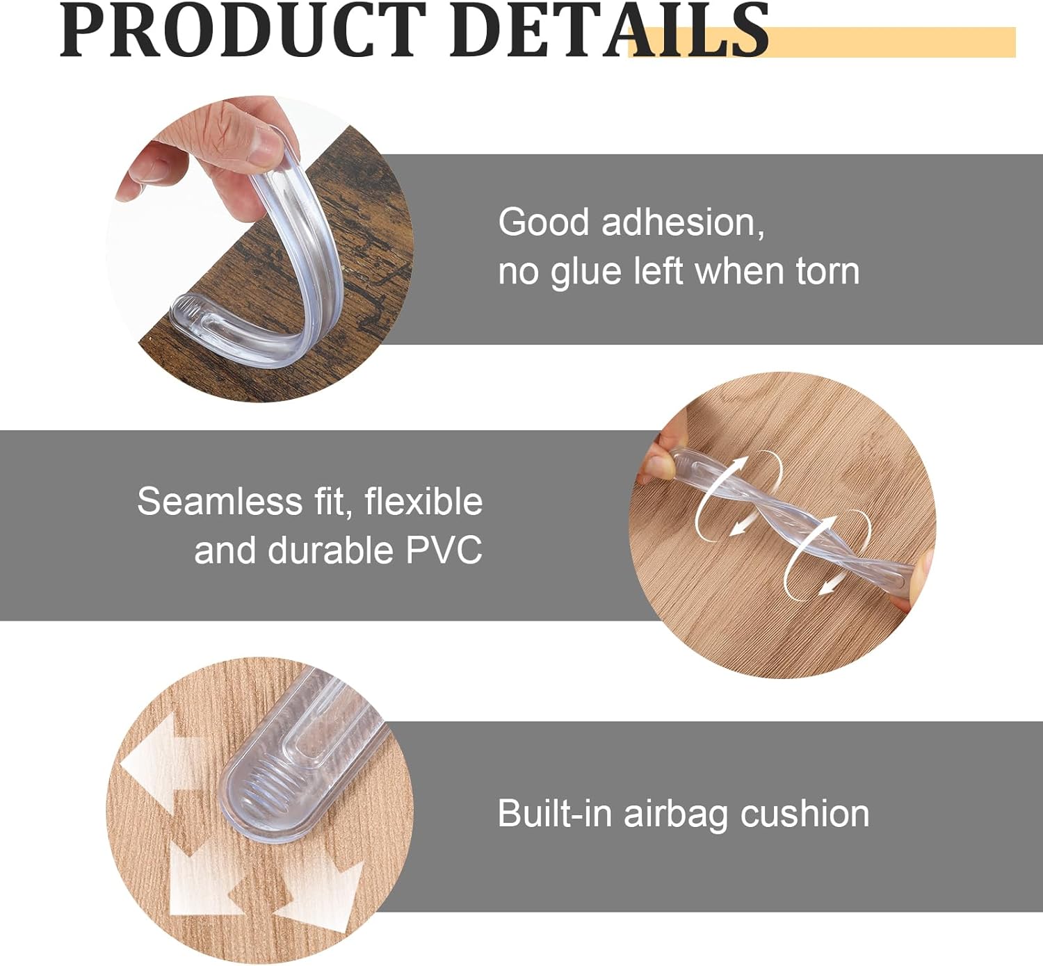 4 PCS Wall Bumper Guards Clear Furniture Bumpers Silicone Rubber Wall Protector from Chair Back Rail Self Adhesive Strip Silicone Material Clear Cabinet Door Bumpers for Door Knobs Washer Shower Door - Image 2