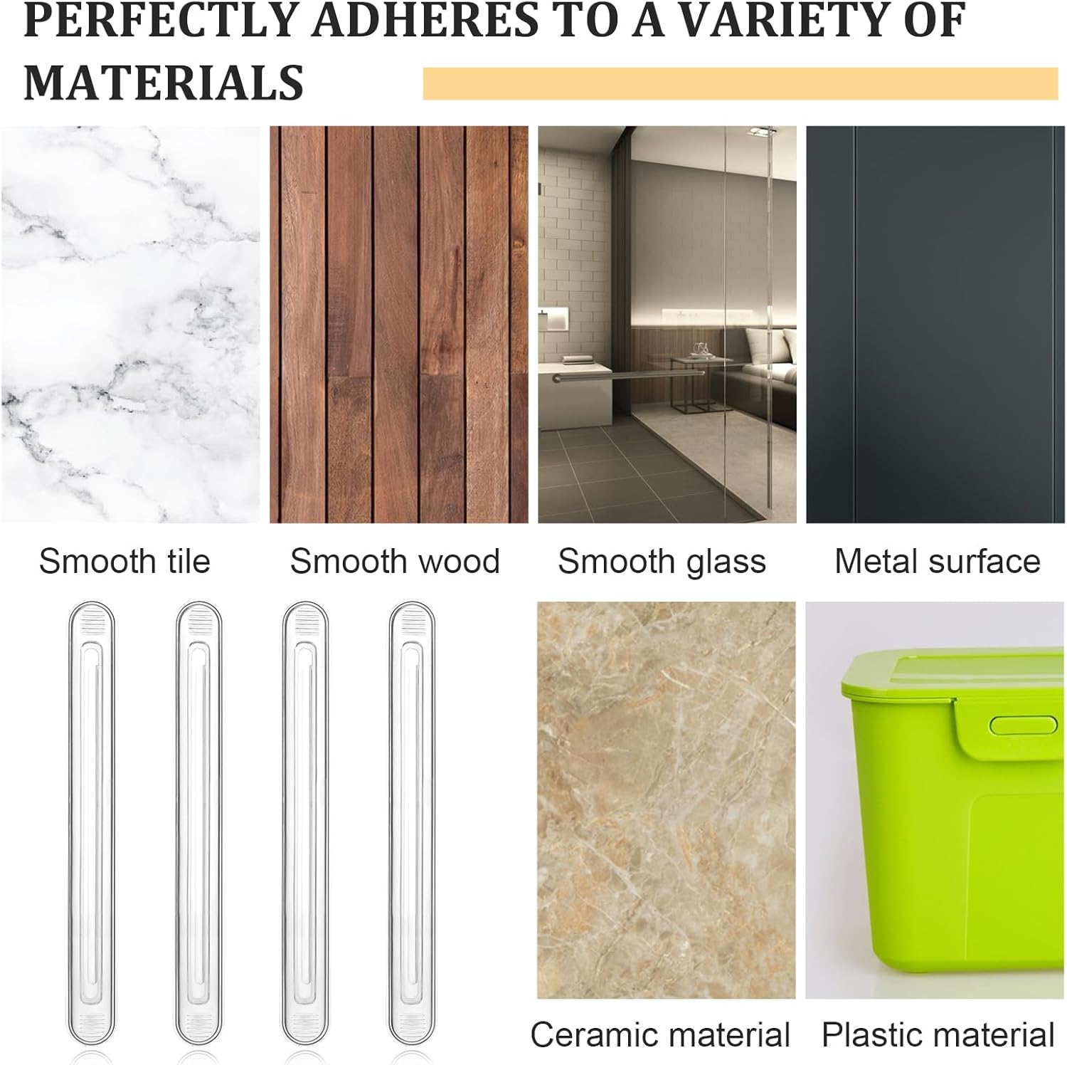 4 PCS Wall Bumper Guards Clear Furniture Bumpers Silicone Rubber Wall Protector from Chair Back Rail Self Adhesive Strip Silicone Material Clear Cabinet Door Bumpers for Door Knobs Washer Shower Door - Image 5
