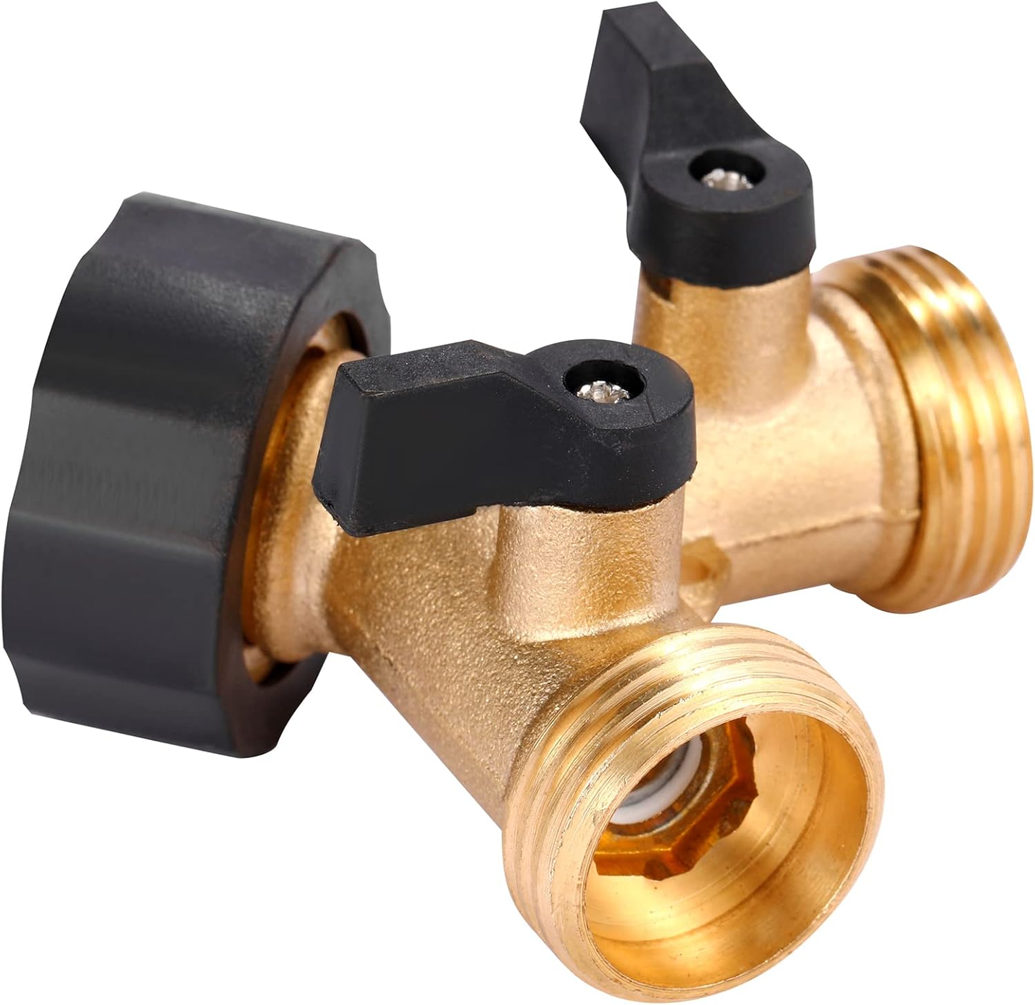 Garden Hose Splitter 2 Way Heavy Duty, Y Connector Brass Garden Hose Adapter, Hose Bib Splitter with 2 Extra Rubber Washers - Image 5