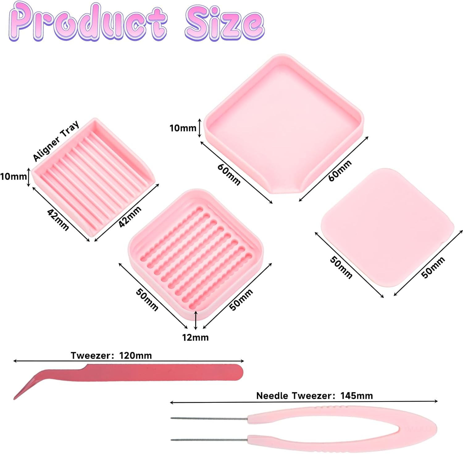 Homakover 2.6mm Fuse Bead Picking Tray Kit – Beads Craft Tool Set with Pickup Tray, Storage Box, Stainless Steel Tweezer(Random Color), Aligner Trays & Needle Tweezer for Arts & Crafts Projects - Image 2