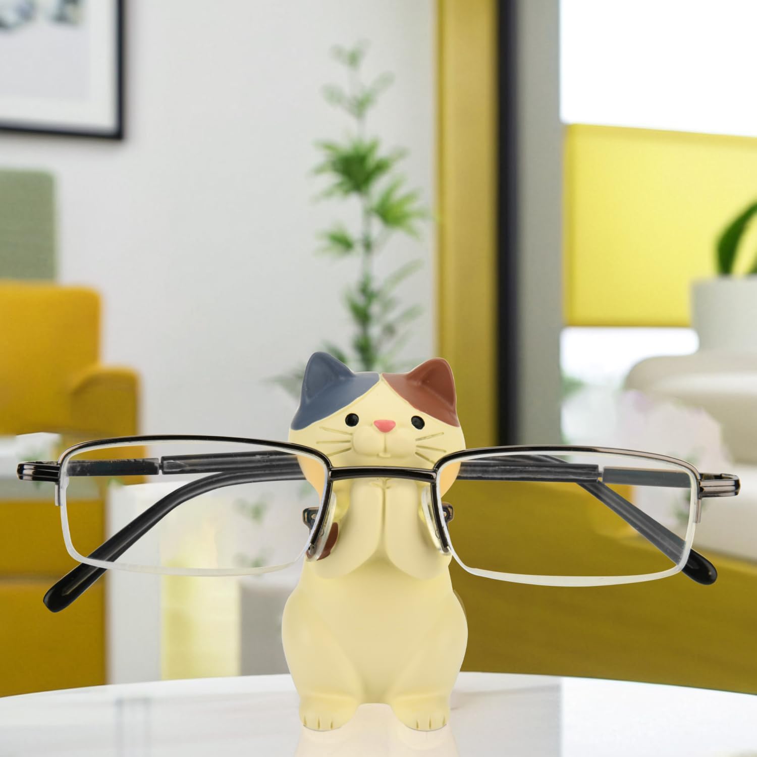 Creative Glasses Holder Stand for Desk, Cute Cat Eyeglasses Holder Display Stand, Sunglasses Spectacle Display Rack, Fun Resin Glasses Keeper Optical Accessories, Nightstand Home Office Desk Decor (Cat) - Image 6
