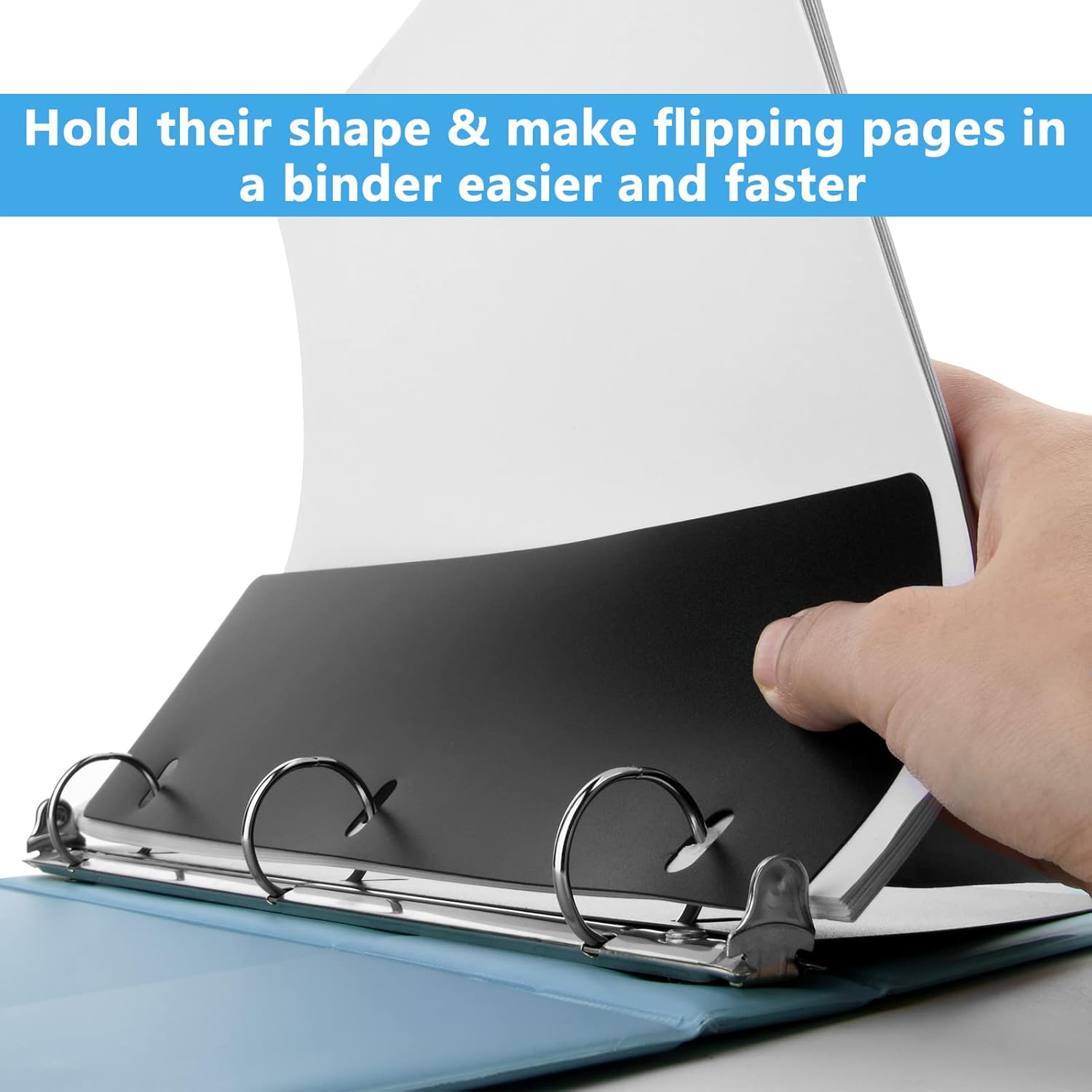 20 PCS Flat Sheet Lifters, Sheet Flatteners, Sheet Lifters Binders, Plastic Sheet Lifters, Protect Binder Page Sheet for 11-Inch x 8-1/2-Inch 3 Ring Binder, D Ring Binders - Image 4