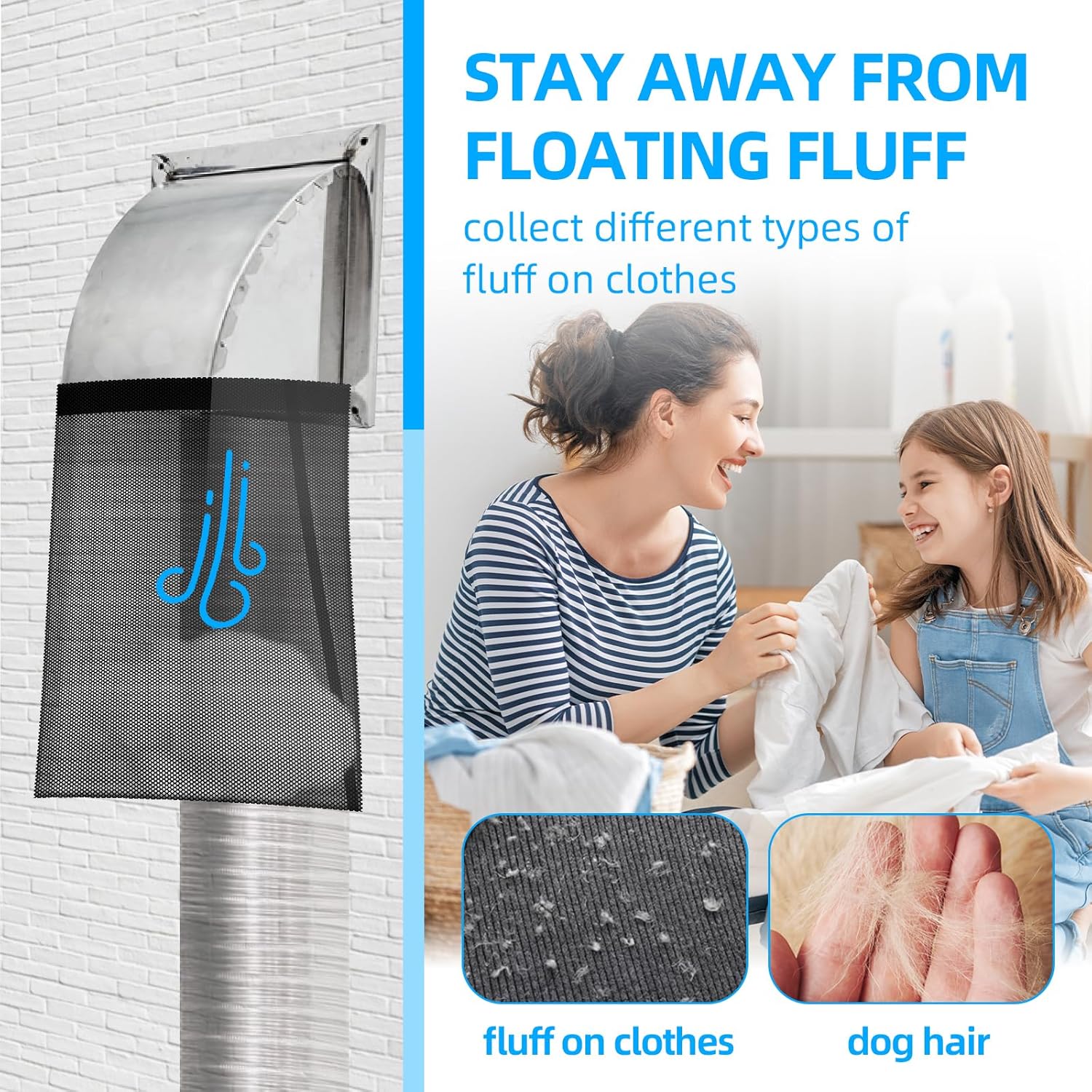 CONLI 3 PCS Dryer Lint Catcher Bag Lint Catcher for Dryer, Dryer Vent Lint Dust Bag Dryer Lint Trap for Outdoor Indoor Dryer Vent Capturing Lint and Dust - Image 1
