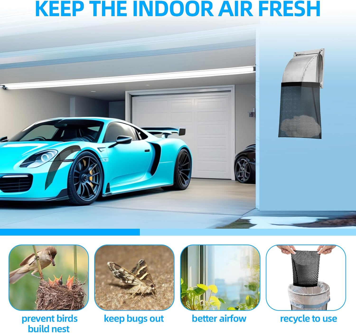 CONLI 3 PCS Dryer Lint Catcher Bag Lint Catcher for Dryer, Dryer Vent Lint Dust Bag Dryer Lint Trap for Outdoor Indoor Dryer Vent Capturing Lint and Dust - Image 3