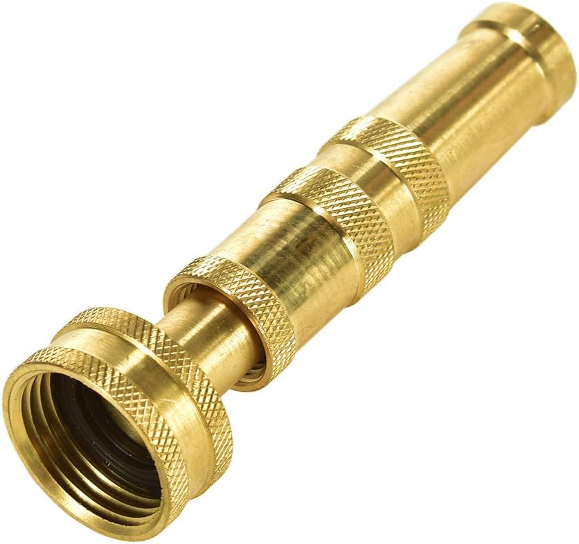 Heavy-Duty Brass Hose Nozzle, Adjustable Twist Hose Nozzle, Jet Sweeper Nozzle, Garden Sprayer - Image 3