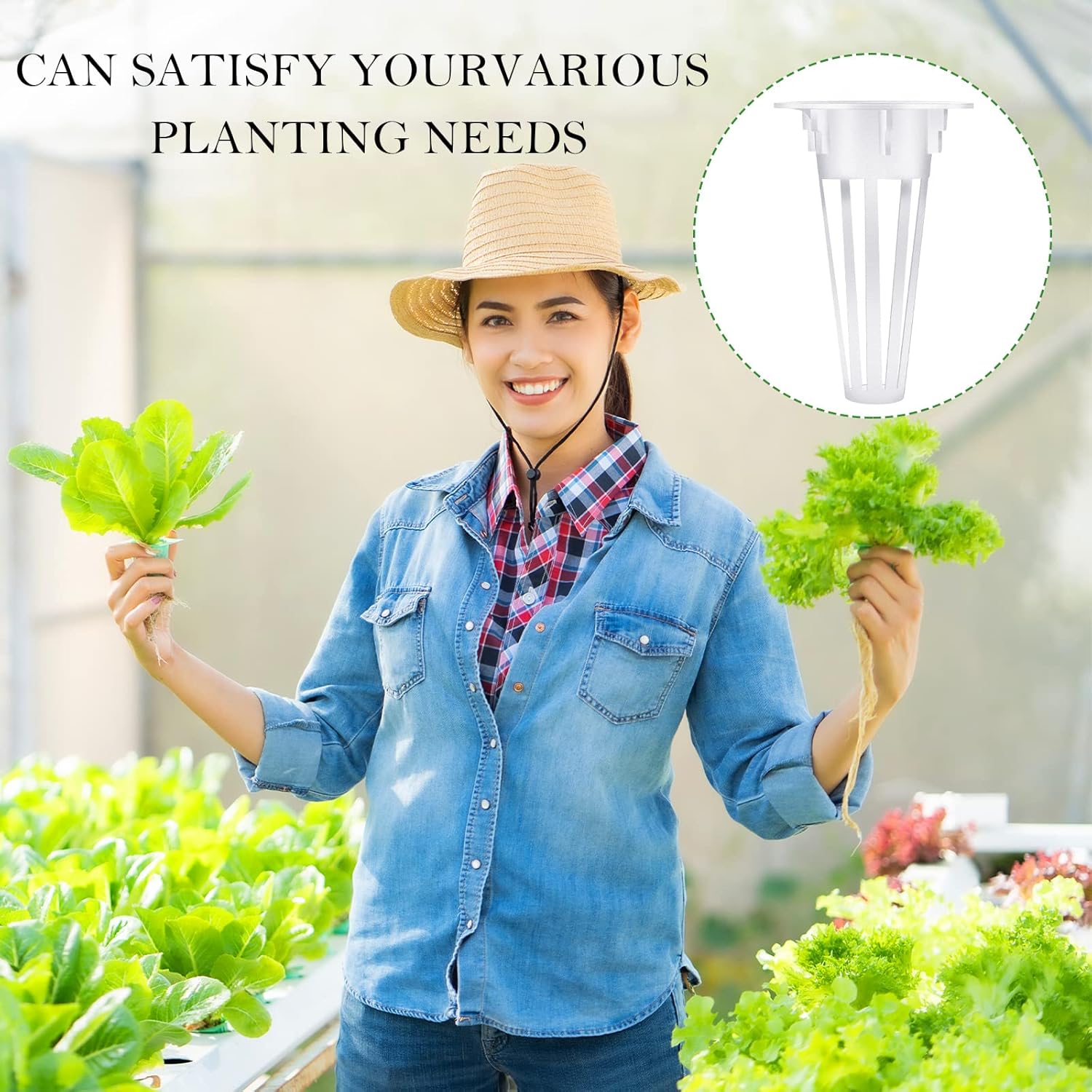 Cunhill 100 Pcs Hydroponic Growing Kit Include 50 Pcs Plant Replacement Basket Containers and 50 Pcs Seed Pot Label Compatible with Hydroponic Growing System(0.5 Inch,White) - Image 5