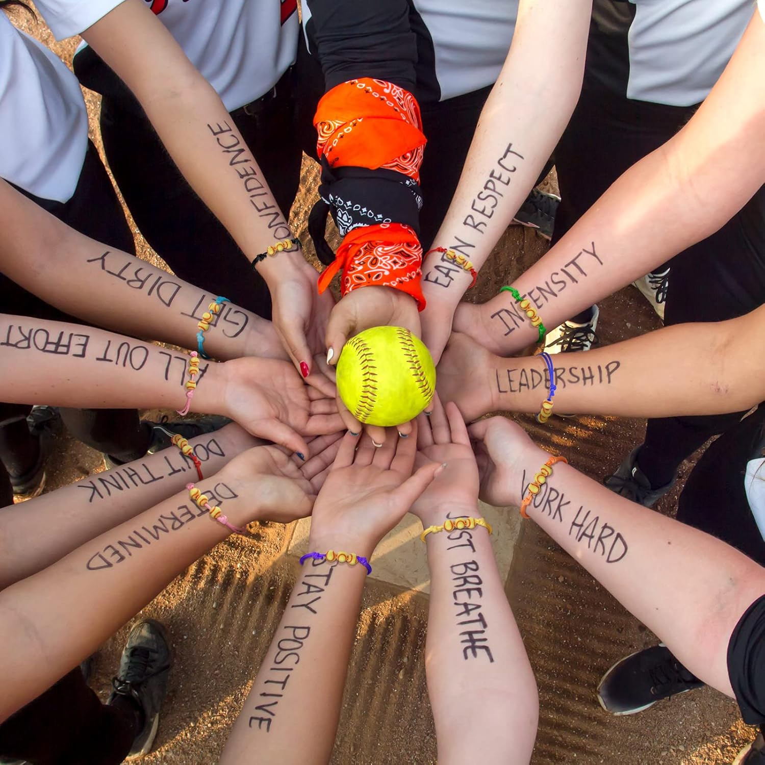 Glenmal 30 Pieces Softball Charm Bracelet Softball Gifts Baseball Party Favors Adjustable Inspirational Sport Ball Bracelet Handmade Rope Knot Bracelets for Girl Kid Teen Team Player Gift - Image 1