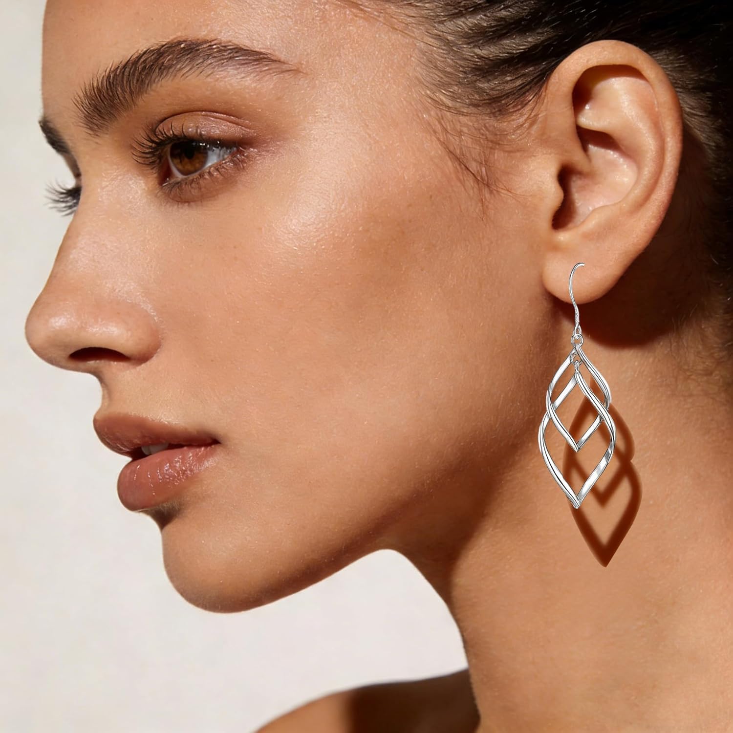 Sterling Silver Dangle Earrings for Women, 14k Gold Plated Double Linear Drop Statement Earrings Anniversary Birthday Gifts for Women - Image 2