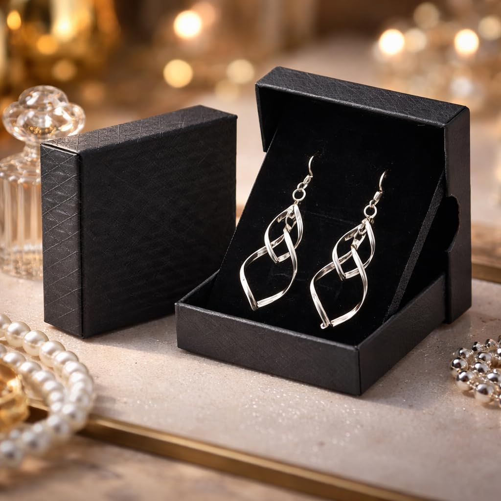 Sterling Silver Dangle Earrings for Women, 14k Gold Plated Double Linear Drop Statement Earrings Anniversary Birthday Gifts for Women - Image 4