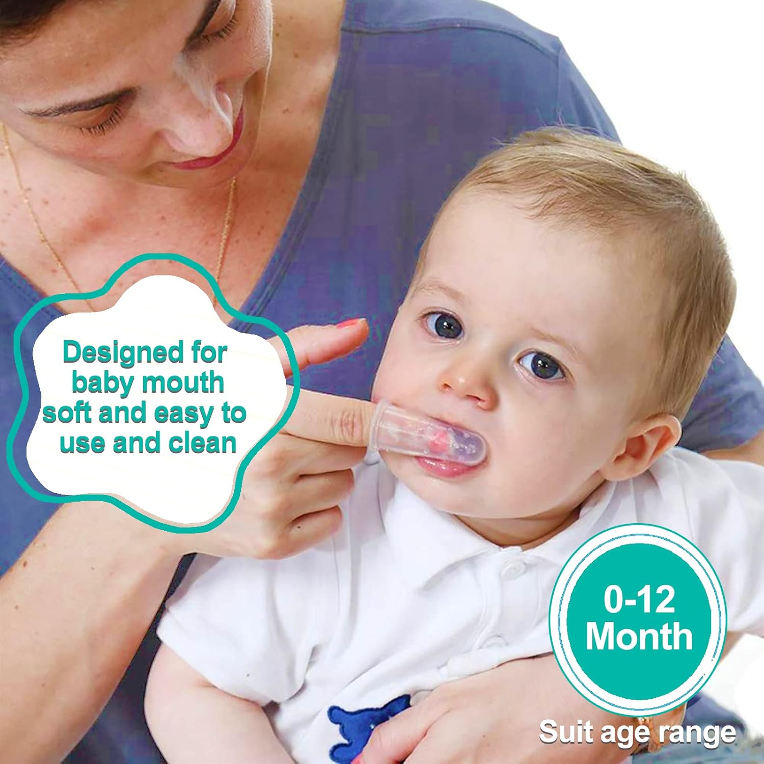 Baby Toothbrush Set, 6 Pcs Soft Infant Finger Toothbrush with 6 Boxes, Neorns Toddler Silicone Baby Tooth Brush 0-6 Months 6-12 Months - Image 2