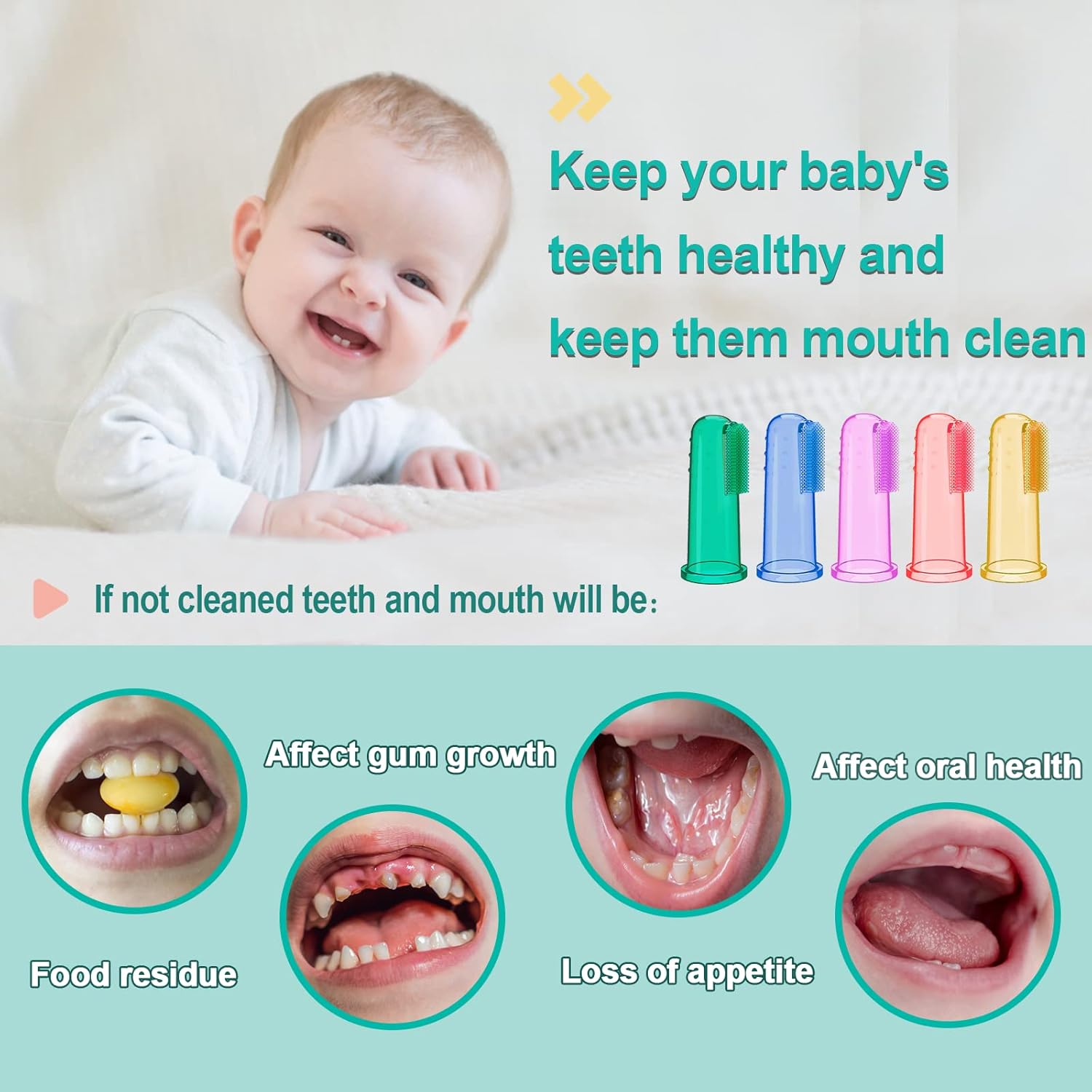 Baby Toothbrush Set, 6 Pcs Soft Infant Finger Toothbrush with 6 Boxes, Neorns Toddler Silicone Baby Tooth Brush 0-6 Months 6-12 Months - Image 5