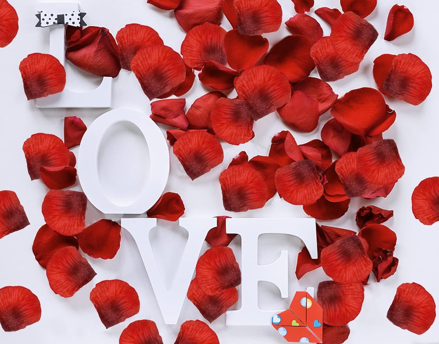 3200 Pcs Artificial Rose Petals for Romantic Night, Fake Rose Flower Petals for Wedding, Party, Valentines Day Decorations for The Home (Dark Red) - Image 2