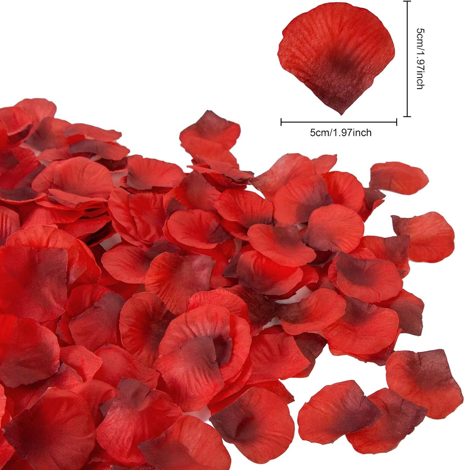 3200 Pcs Artificial Rose Petals for Romantic Night, Fake Rose Flower Petals for Wedding, Party, Valentines Day Decorations for The Home (Dark Red) - Image 4