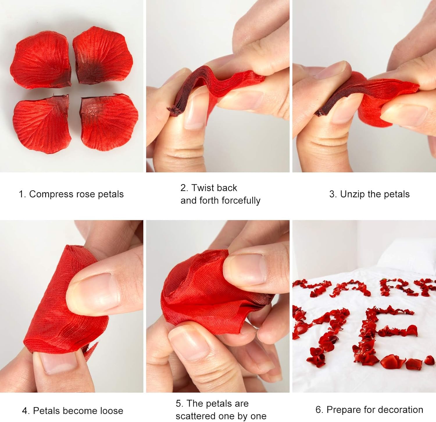 3200 Pcs Artificial Rose Petals for Romantic Night, Fake Rose Flower Petals for Wedding, Party, Valentines Day Decorations for The Home (Dark Red) - Image 6