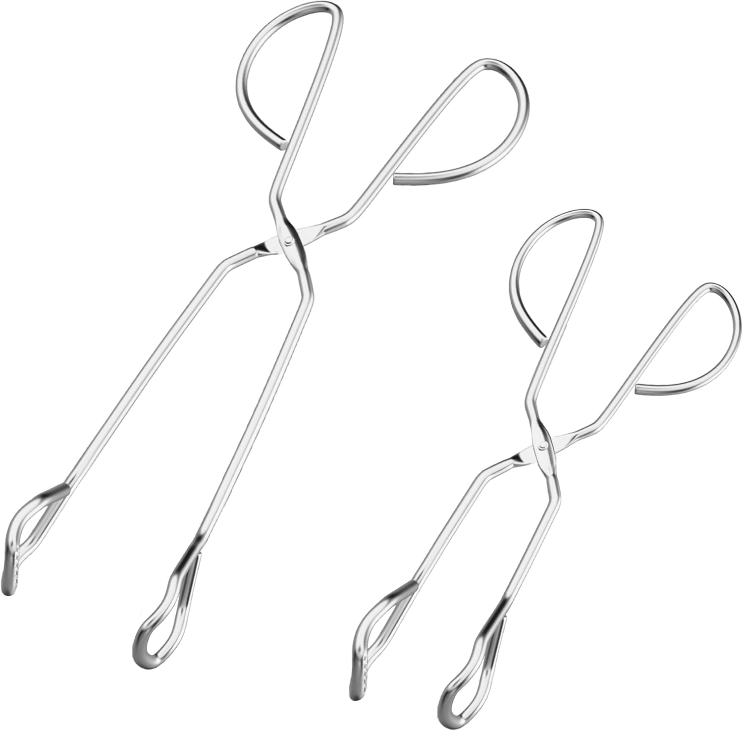 Stainless Steel Kitchen Scissor Tongs Set, 2-Piece (10/13 Inch) for Cooking, Grilling, Serving, and Barbecue - Image 1