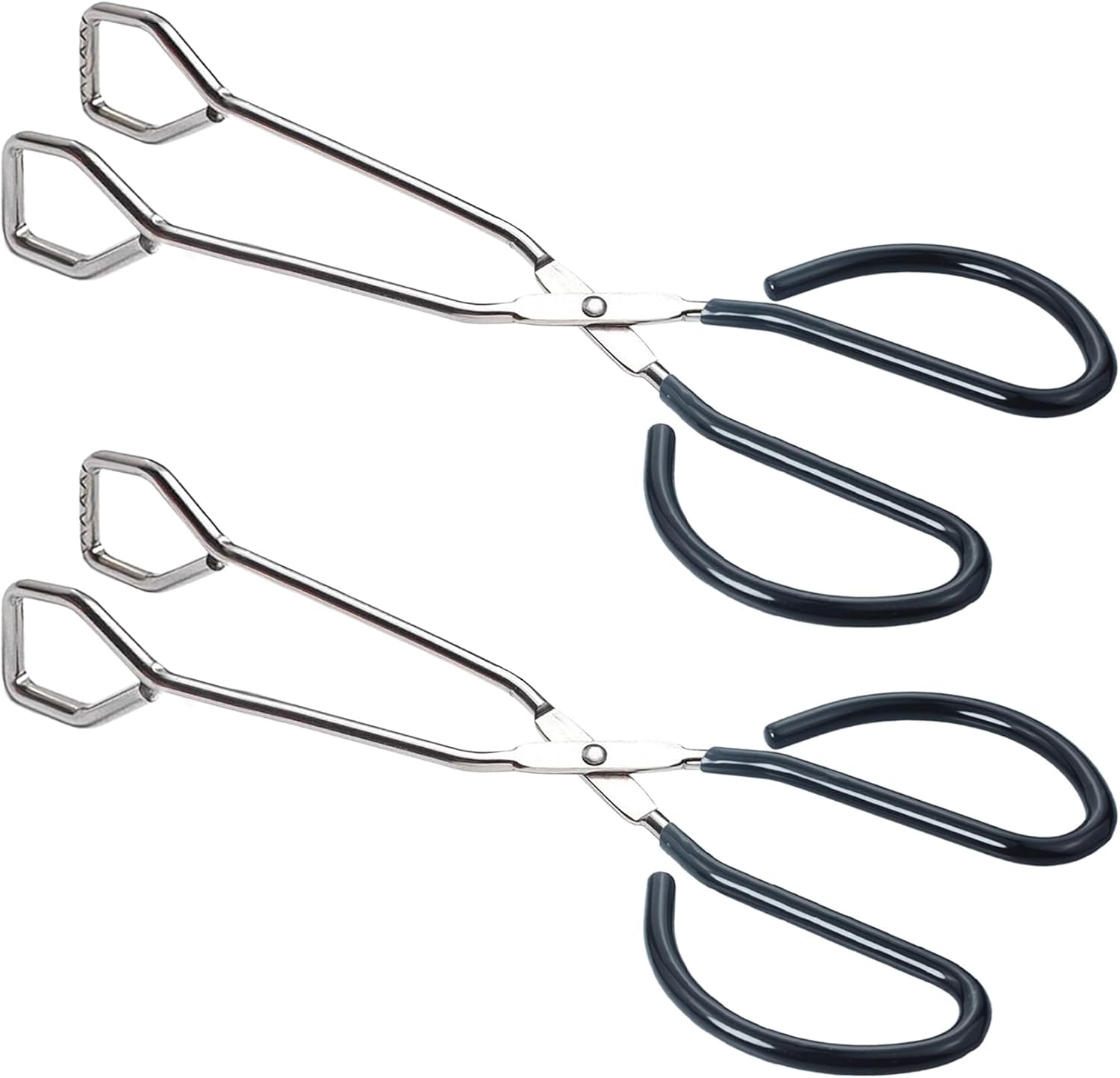 10-Inch Heavy Duty Stainless Steel Kitchen Scissor Tongs, Set of 2 - Image 1