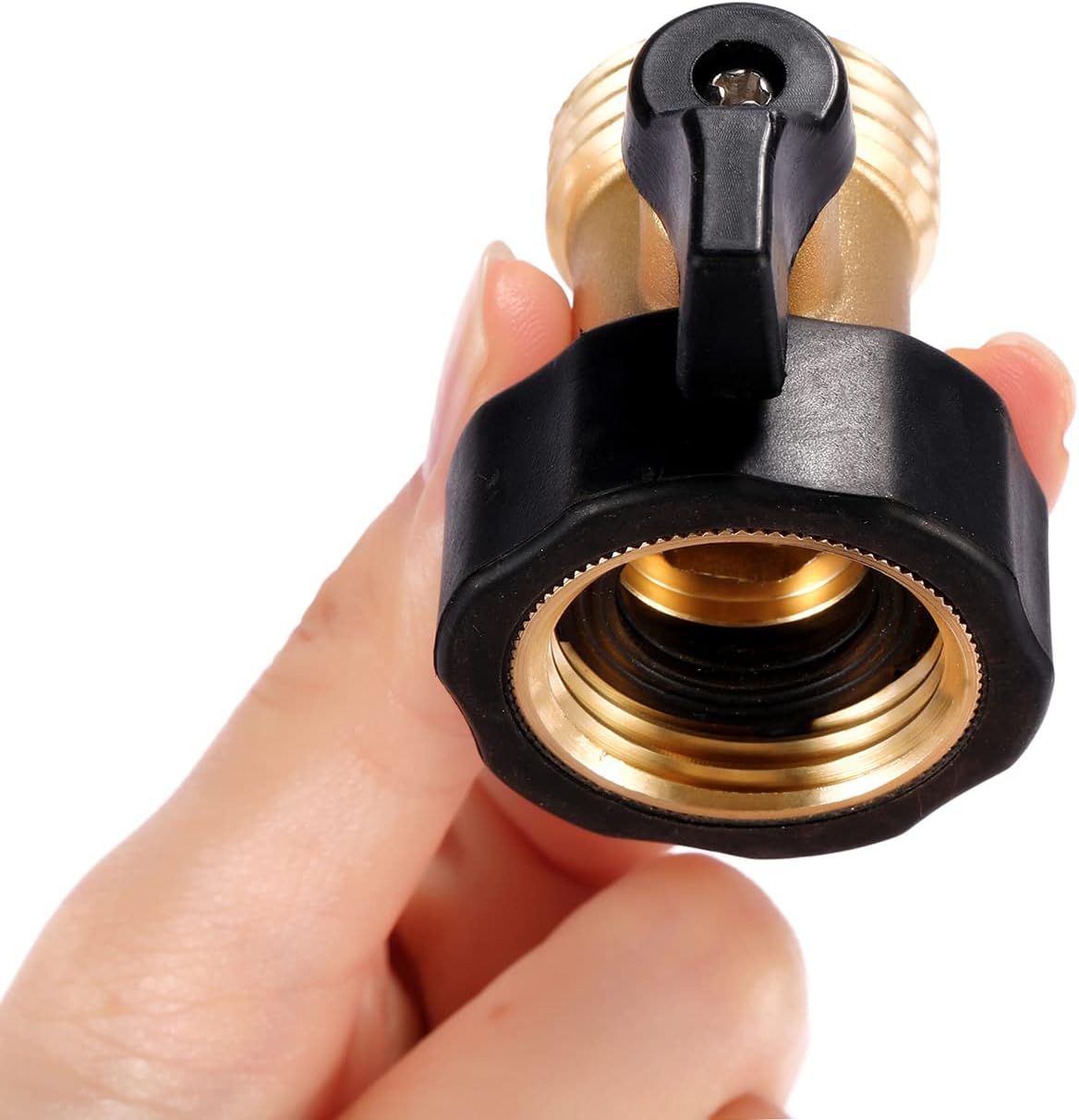 Water Hose Shut Off Valve, 2 Pack Heavy Duty 3/4 Inch Solid Brass Garden Hose Connector - Image 2