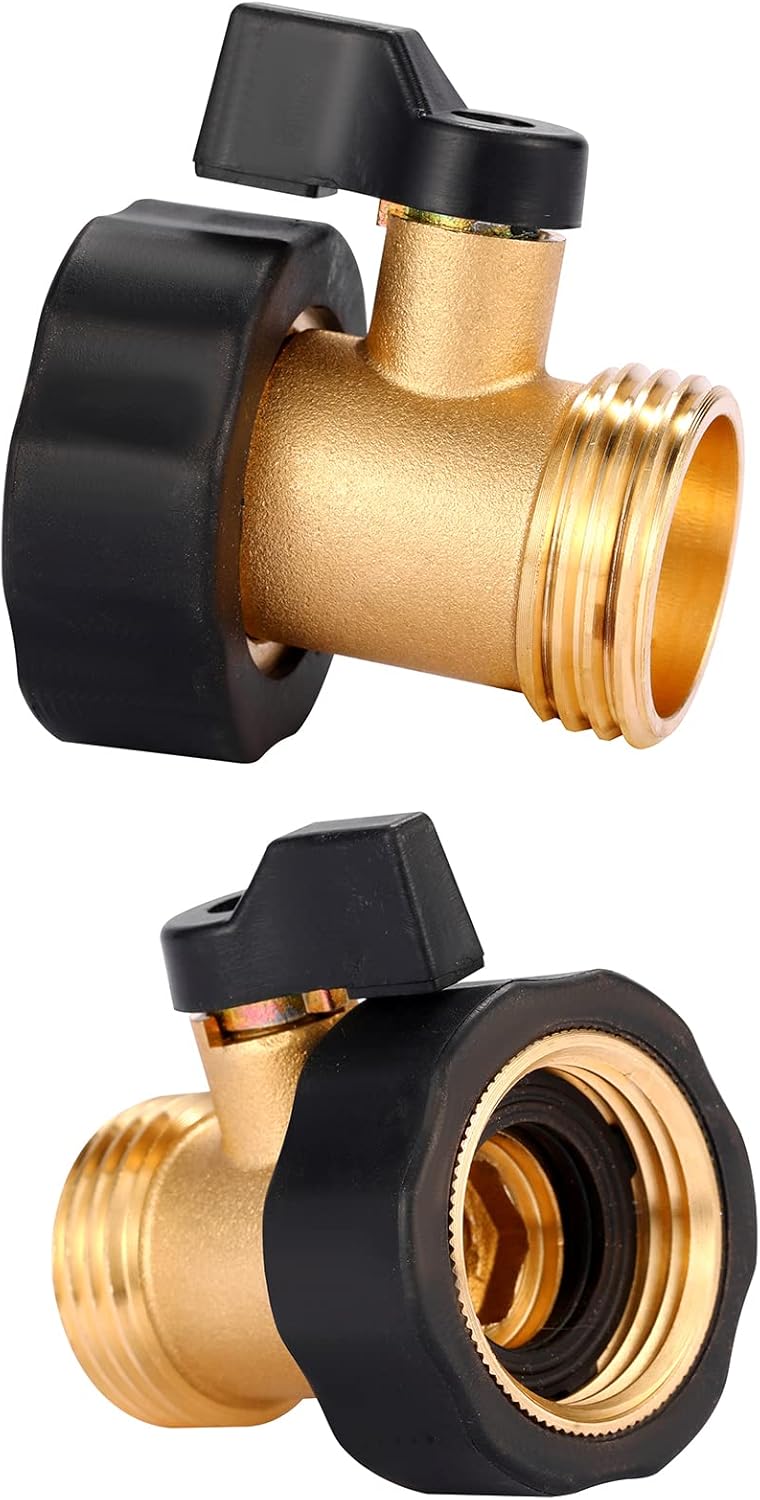 Water Hose Shut Off Valve, 2 Pack Heavy Duty 3/4 Inch Solid Brass Garden Hose Connector - Image 5
