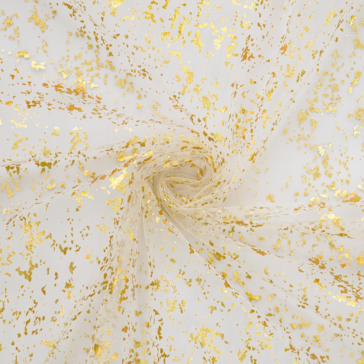 Beige Gold Gauze Table Runner 120 Inch 10FT, Glitter llic Foil Sheer Dining Wedding Anniversary Holiday Birthday Table Decor for Home Party - Image 5