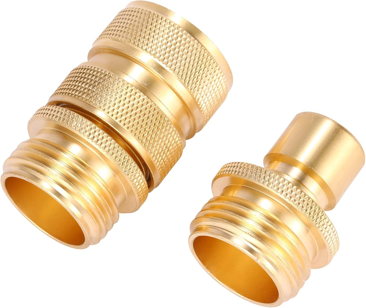 3/4 Inch Brass Garden Hose Fitting Quick Connector Male and Female Set, 2 Set - Image 4