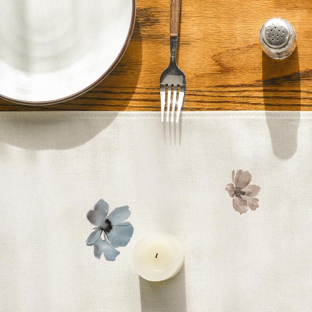 Brown Poppy Floral Leaves Spring Table Runner, Seasonal Summer Kitchen Dining Table Decoration for Home Party Decor 13x72 Inch - Image 7