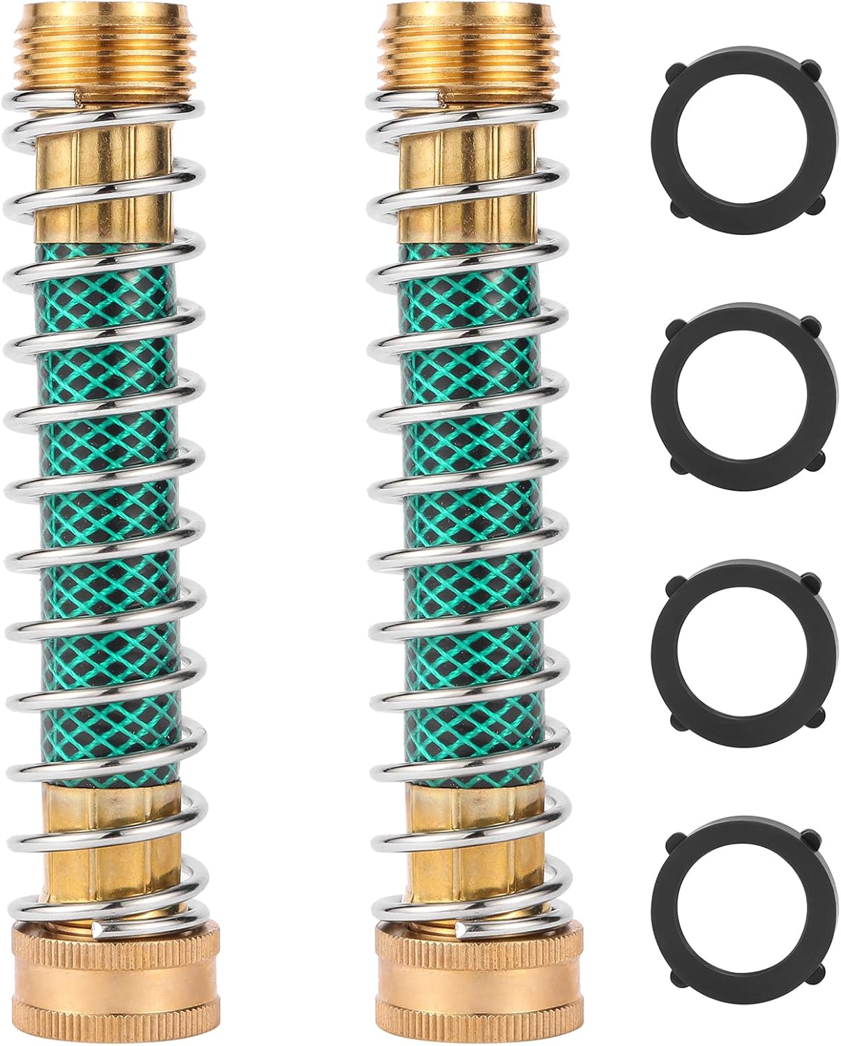 Garden Hose Extension Adapter, Hose Kink Protector with Coil Spring, 2 Pack - Image 1