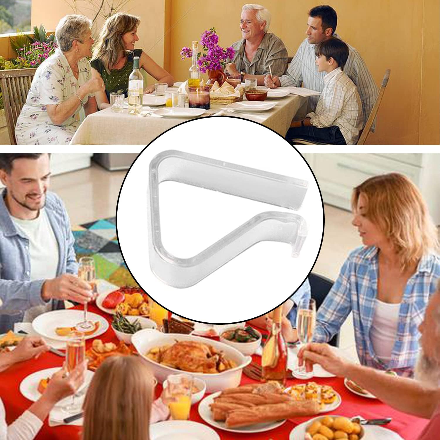 24 Pieces Transparent Clear Tablecloth Clips, Plastic Table Cloth Clips，Windproof Table Cover Holder Clamps，Table Cloth Holder for Christmas Home Wedding Party Indoor Outdoor Camping Picnic (Large) - Image 7
