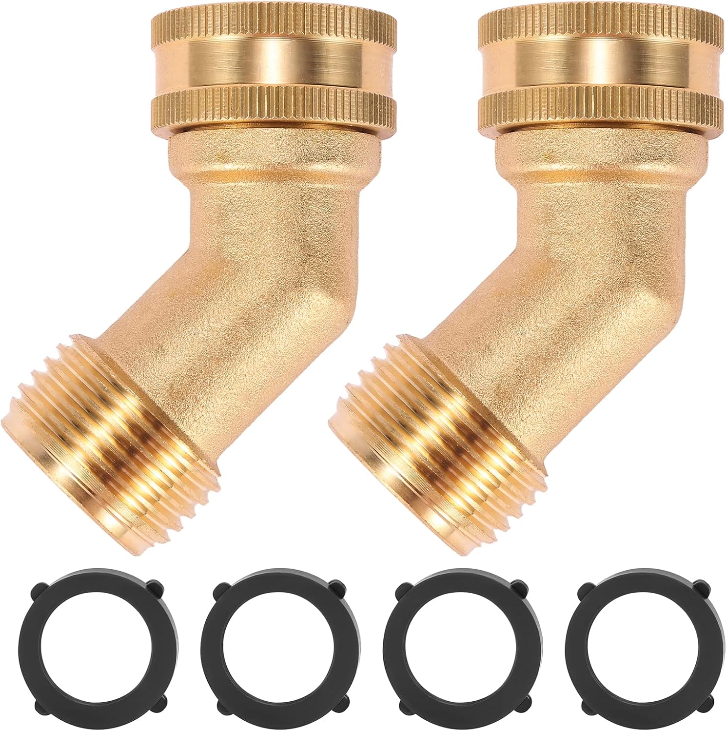 45 Degree Garden Hose Elbow, Eliminates Stress and Strain On RV Water Intake Hose Fittings, 3/4