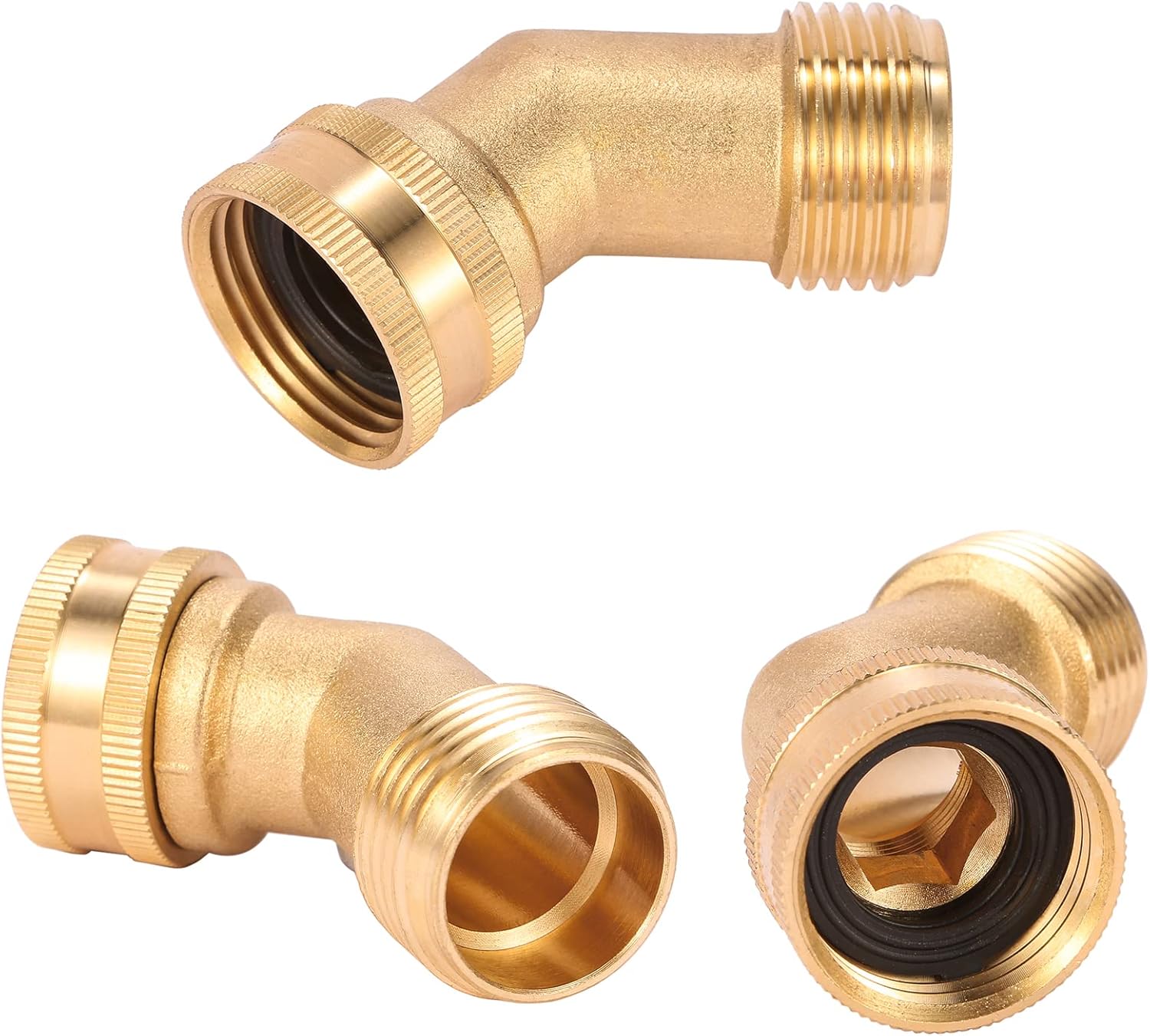 45 Degree Garden Hose Elbow, Eliminates Stress and Strain On RV Water Intake Hose Fittings, 3/4