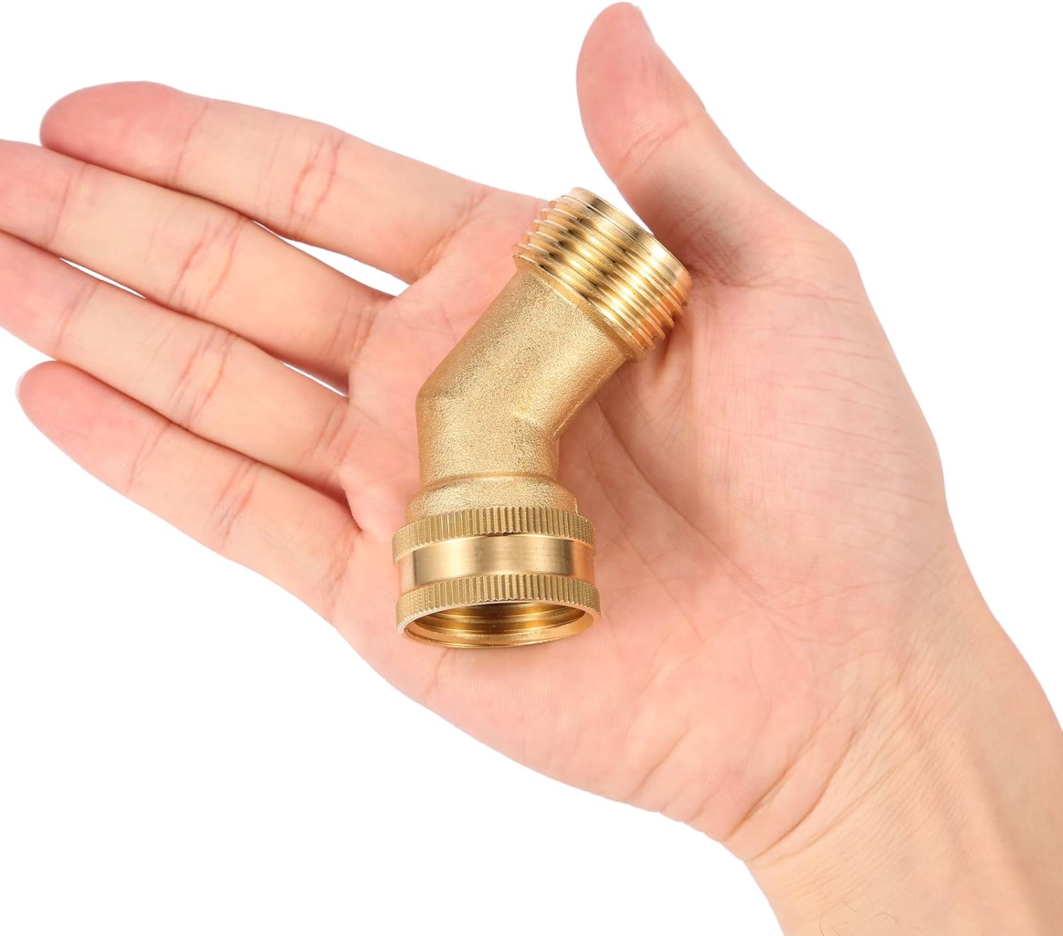 45 Degree Garden Hose Elbow, Eliminates Stress and Strain On RV Water Intake Hose Fittings, 3/4