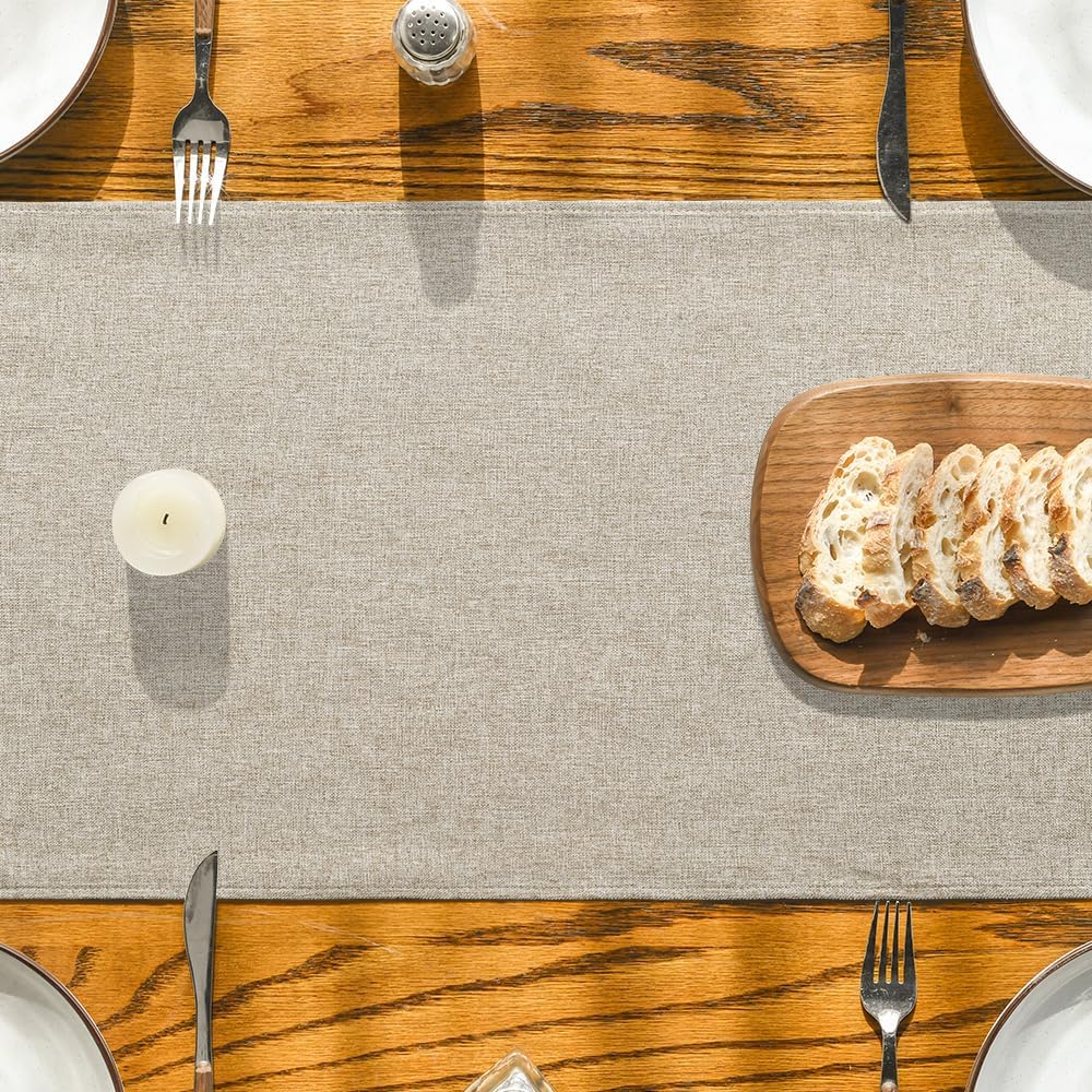 Light Brown Table Runner, Seasonal Fall Washable Kitchen Dining Table Decoration for Home Party Decor 13x72 Inch - Image 3