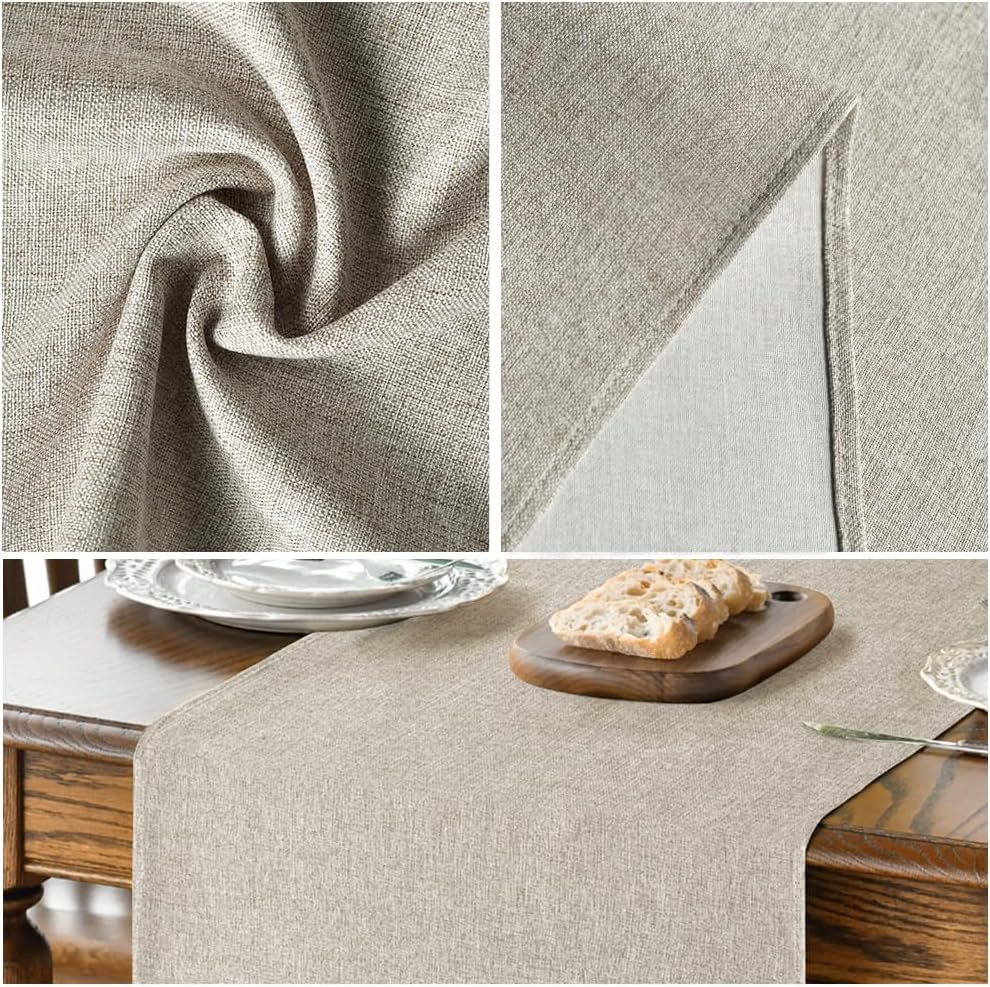 Light Brown Table Runner, Seasonal Fall Washable Kitchen Dining Table Decoration for Home Party Decor 13x72 Inch - Image 4