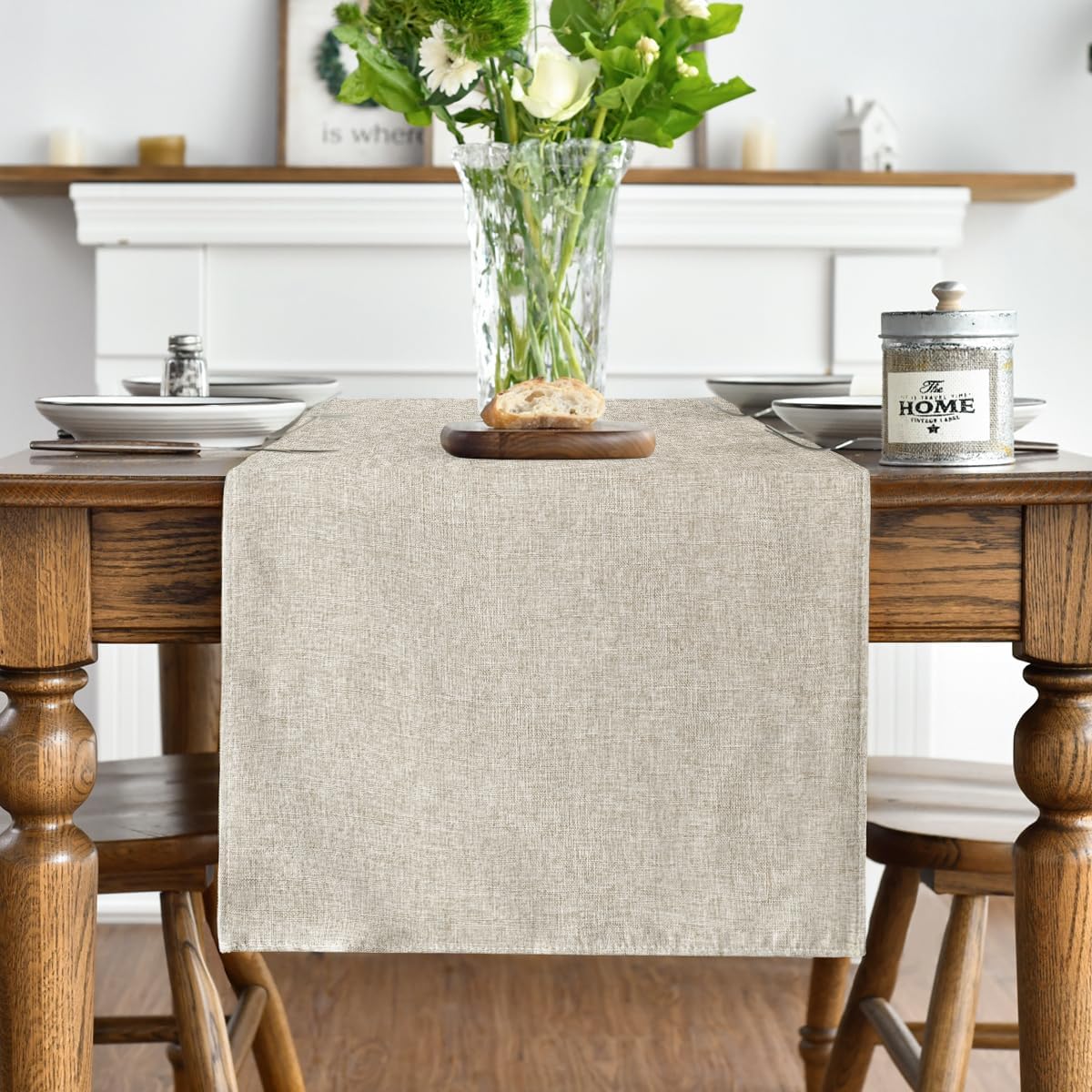 Light Brown Table Runner, Seasonal Fall Washable Kitchen Dining Table Decoration for Home Party Decor 13x72 Inch - Image 7