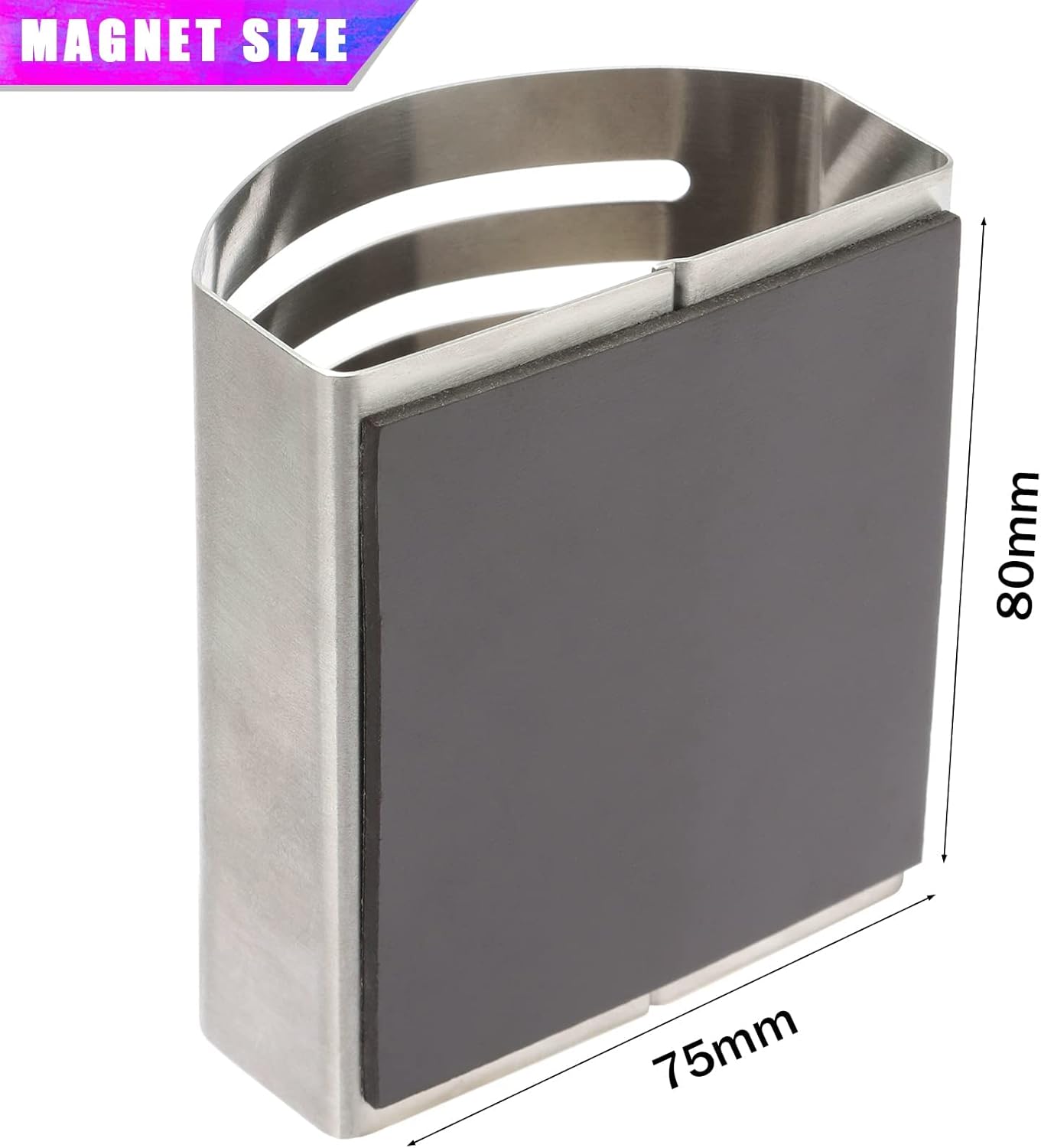 2 Pack Magnetic Modern Pen and Pencil Holder, Metal Writing Utensil Storage Organizer for Kitchen, Locker, Home, or Office, 3.25