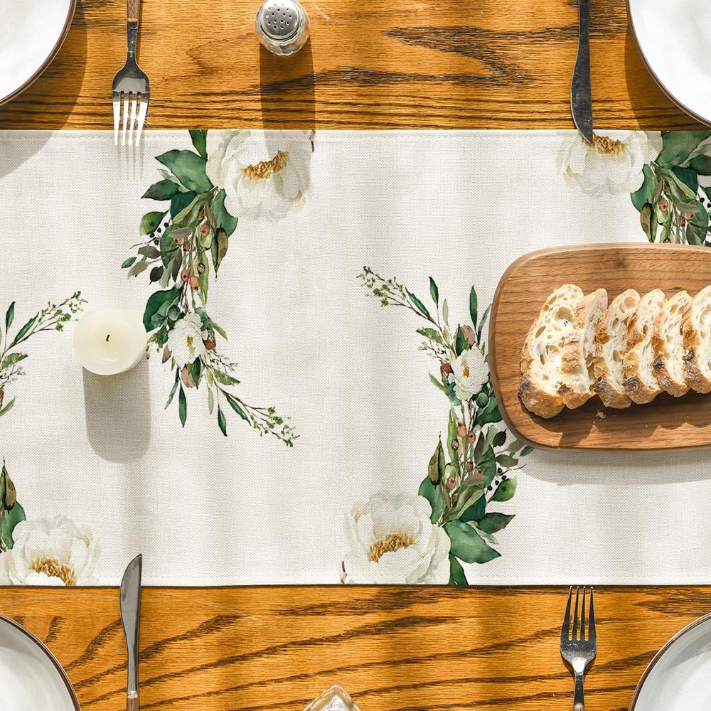 Hexagram Flowers Passover Table Runner, Jewish Spring Seasonal Holiday Kitchen Dining Table Decoration for Indoor Outdoor Home Party Decor 13 x 72 Inch - Image 7