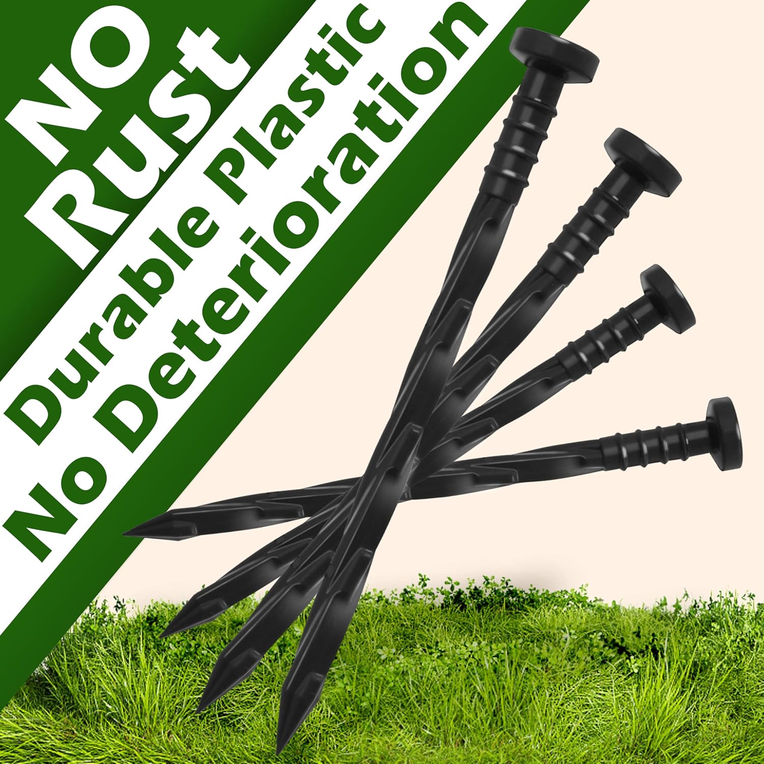 30 pcs Landscape Edging Anchoring Spikes, 6 inches Yard Lawn Paver Edging Stakes for Weed Barrier, Garden Fence, Artificial Turf - Image 2