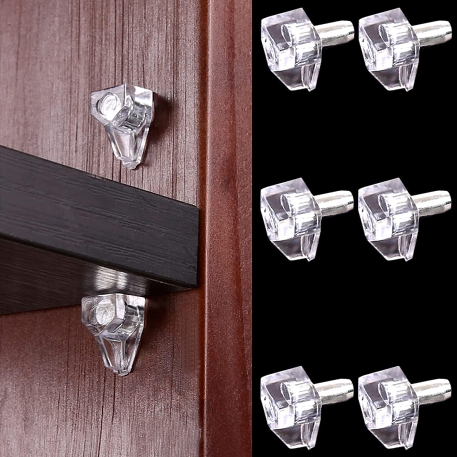 5 Millimeters Shelf Support Peg，Support Cabinet Shelf Pins，Clear Plastic Replacement Peg Cabinet Shelf Supports Pins for Kitchen Furniture Book Shelves Shelf Holder Locking Pins (20 Pieces) - Image 7