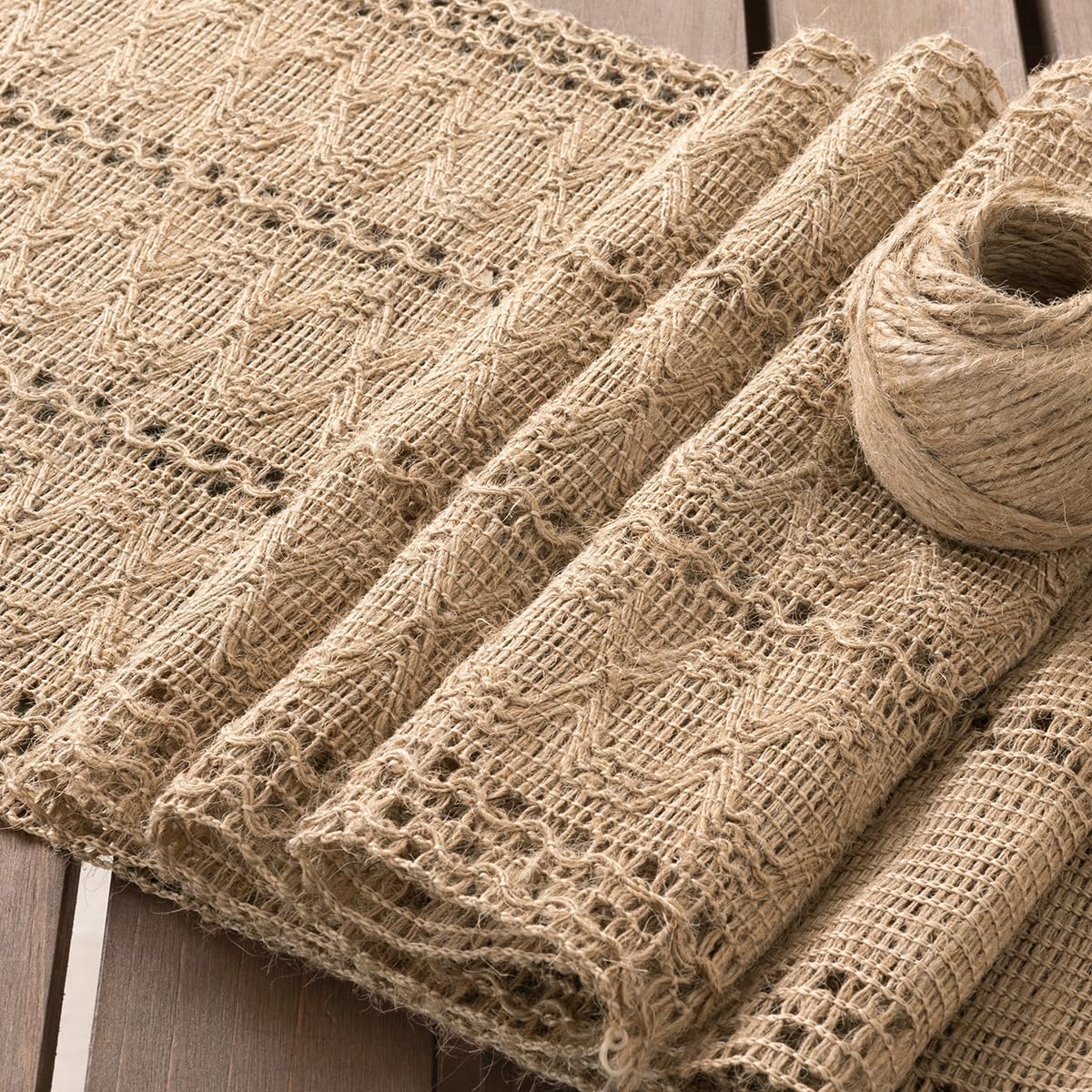 Boho Table Runner Valentine's Day Farmhouse Burlap Jute Bamboo Rustic Dining Kitchen Centerpiece Decor Small Macrame Woven Coffee Table Runner for Dresser Scarf Home Decor 12x36 inch - Image 4