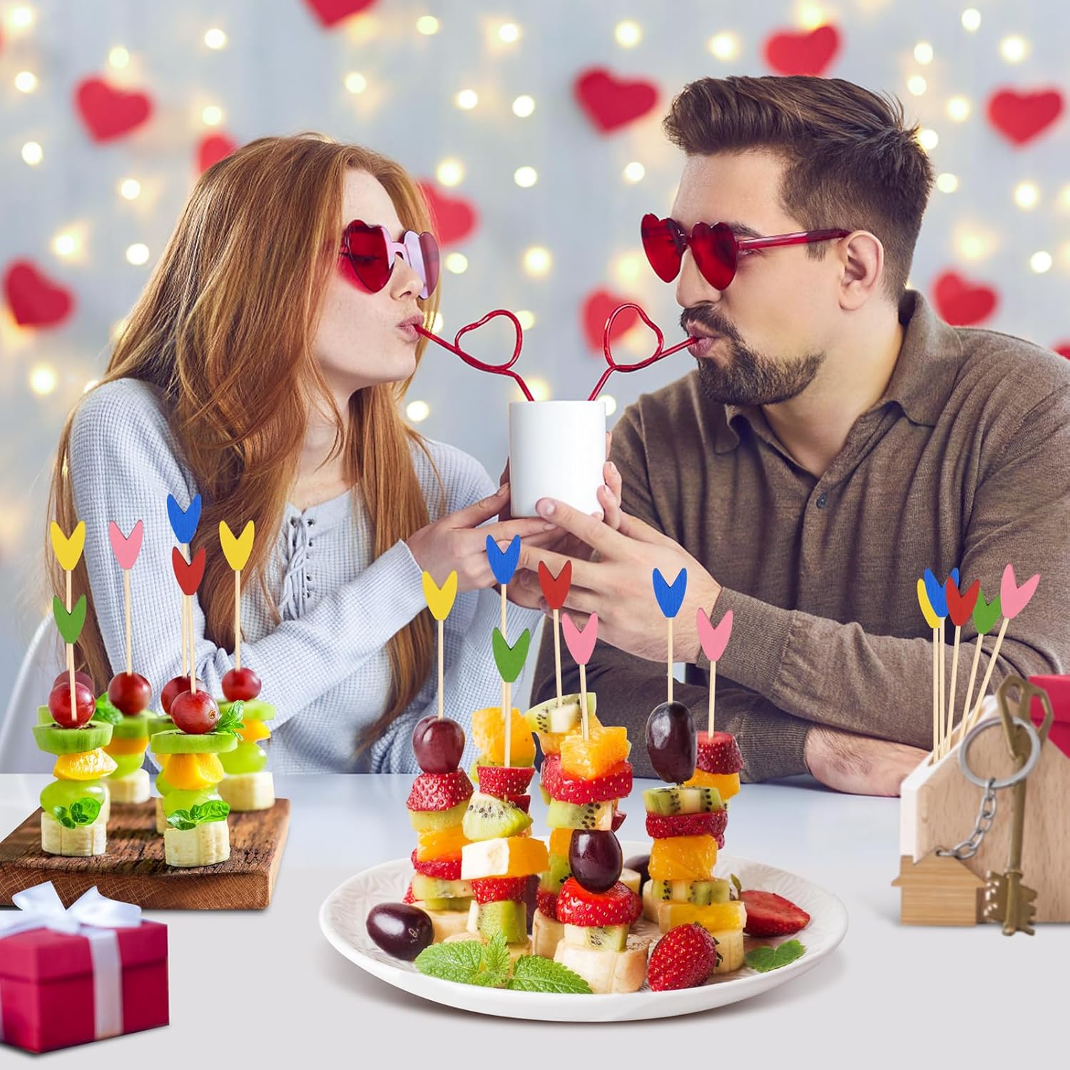 100 Pack Tulip Toothpicks for Appetizers, 4.7 Inch Natural Bamboo Cocktail Picks for Cake Dessert Food Picks Wedding Birthday Party Decoration - Image 6