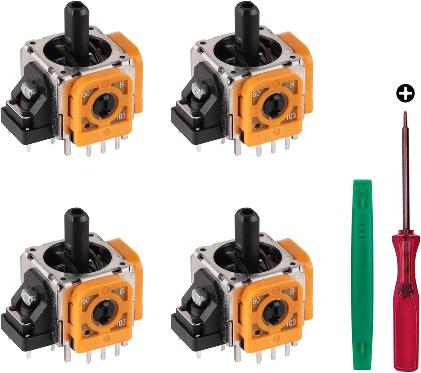 4pcs Joystick Replacement for PS4 Controller, Precision Accurate Thumbsticks Analog Part Stick Drift Fix Repair Kit for PS4 Xbox One Controllers - Image 1