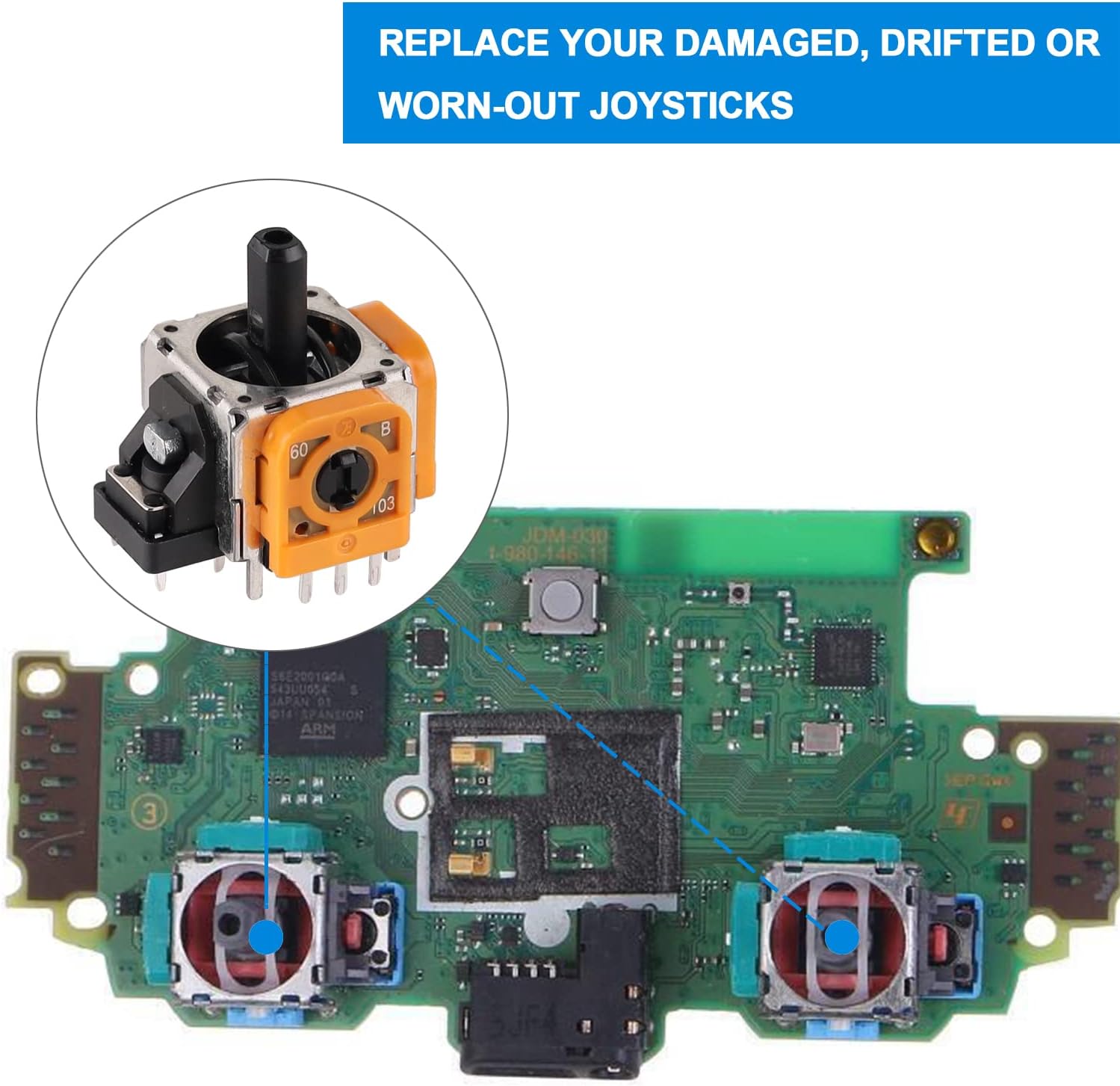 4pcs Joystick Replacement for PS4 Controller, Precision Accurate Thumbsticks Analog Part Stick Drift Fix Repair Kit for PS4 Xbox One Controllers - Image 2