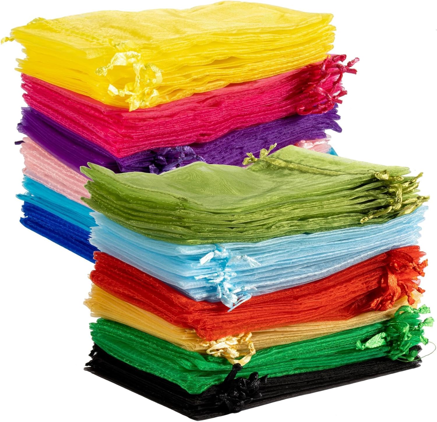 120PCS Organza Bags 4''x6'' - Muticolor Small Sachet Jewelry Gift Favor Bags Drawstring Mesh Bags Gifts Valentines Wedding Eid Mubarak Halloween Eve Christmas New Year Party Candy Fruit Wrap Bulk - Image 1