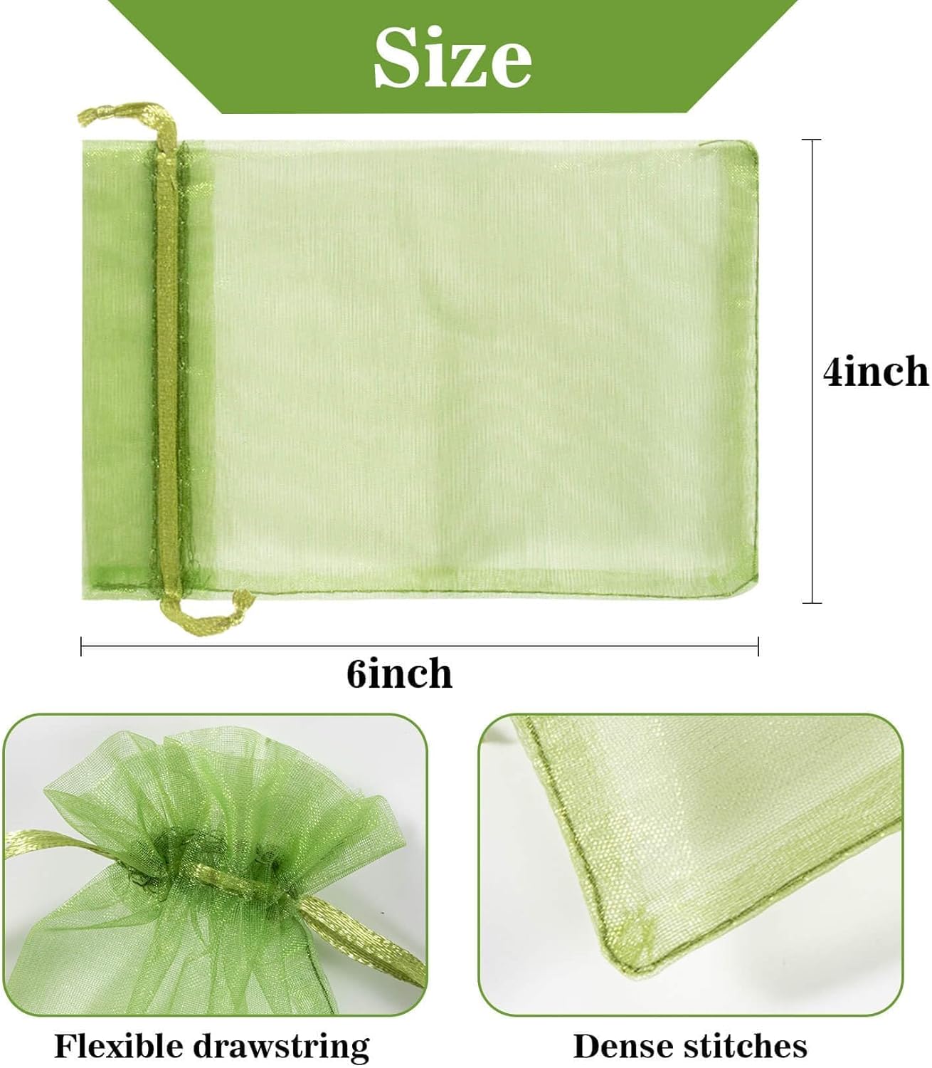 120PCS Organza Bags 4''x6'' - Muticolor Small Sachet Jewelry Gift Favor Bags Drawstring Mesh Bags Gifts Valentines Wedding Eid Mubarak Halloween Eve Christmas New Year Party Candy Fruit Wrap Bulk - Image 3