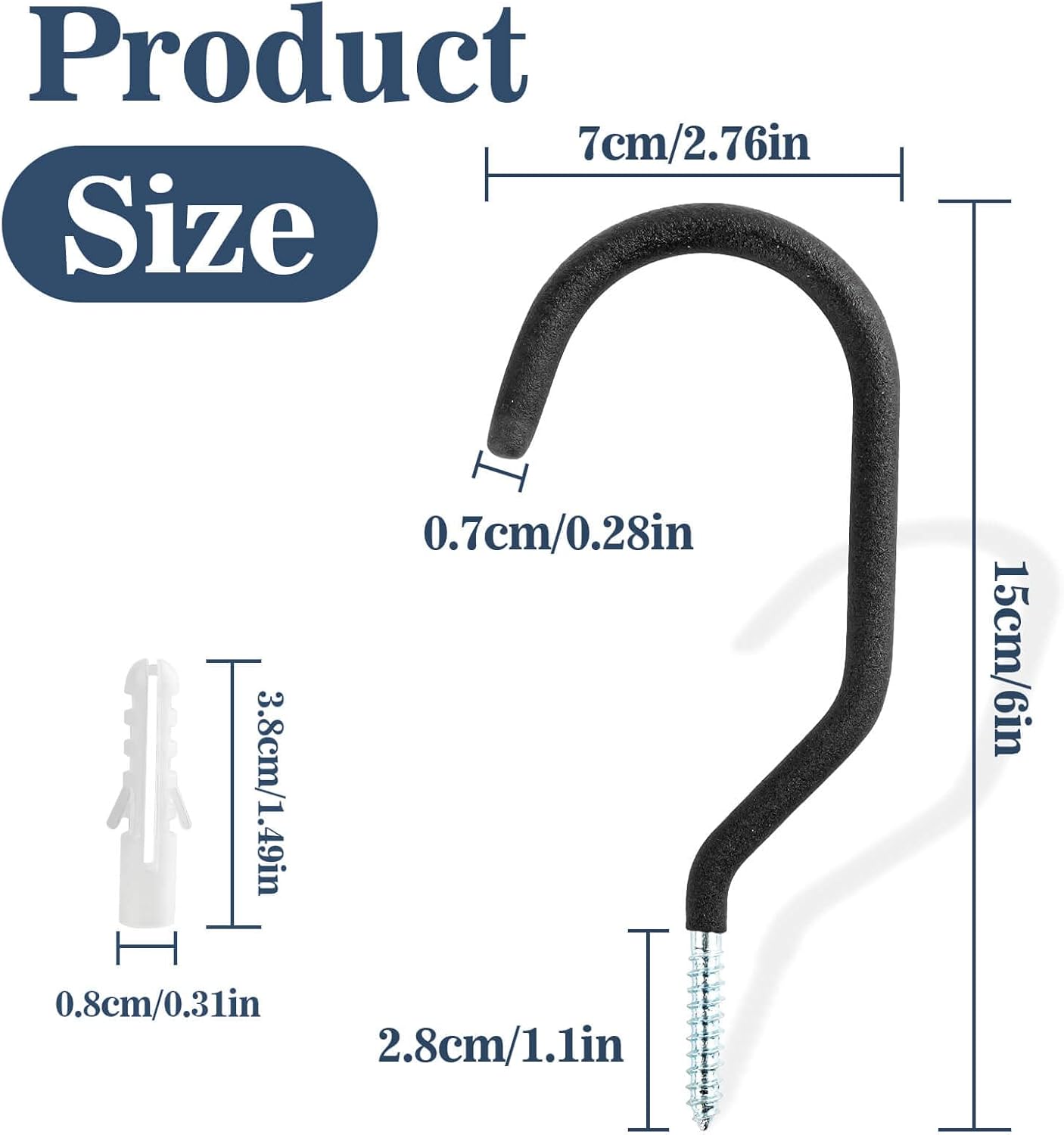 10 Heavy Duty Wall Mount Storage J Hooks - Bicycle & Ladder Hangers, Garden Yard Tools Organizer - Image 2
