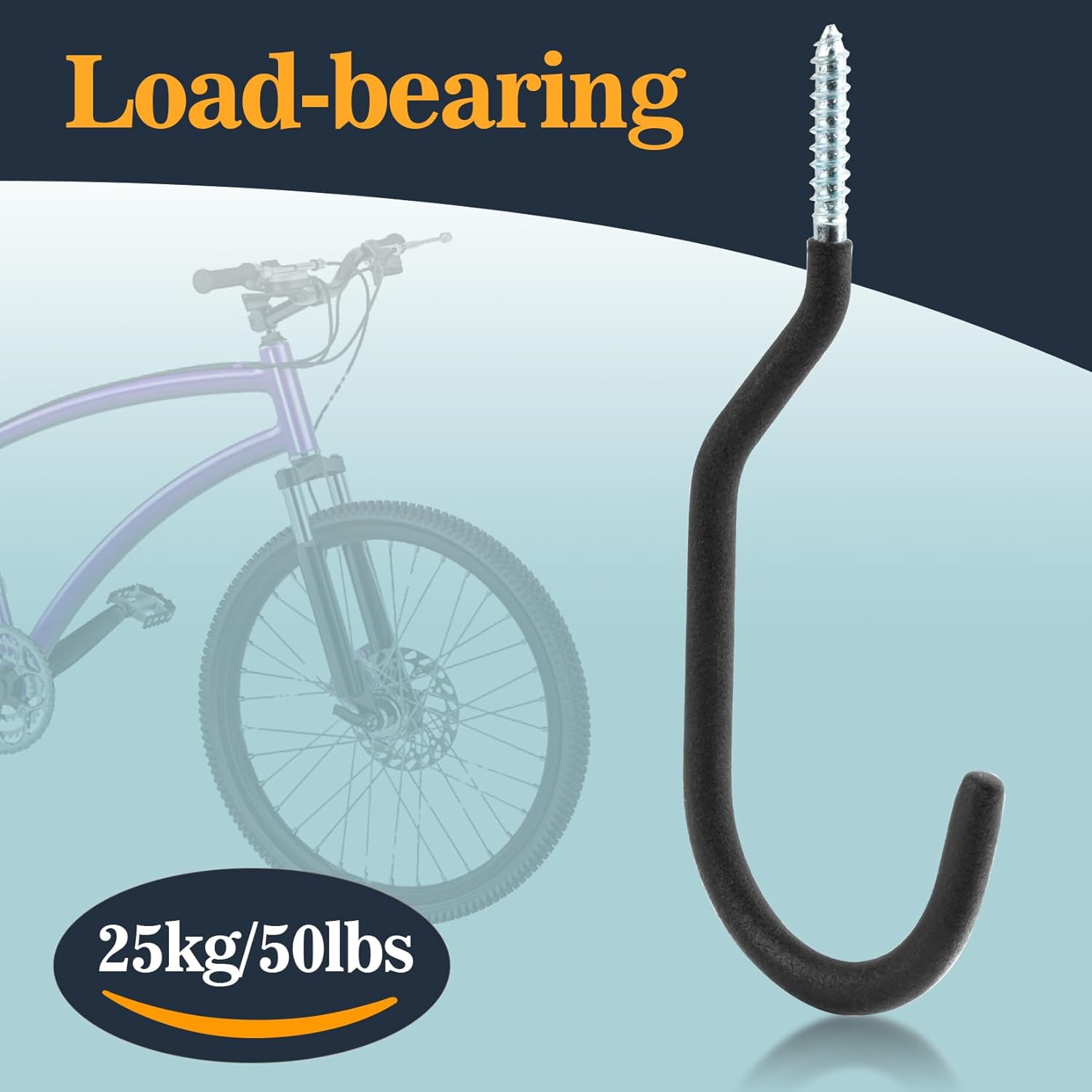 10 Heavy Duty Wall Mount Storage J Hooks - Bicycle & Ladder Hangers, Garden Yard Tools Organizer - Image 4